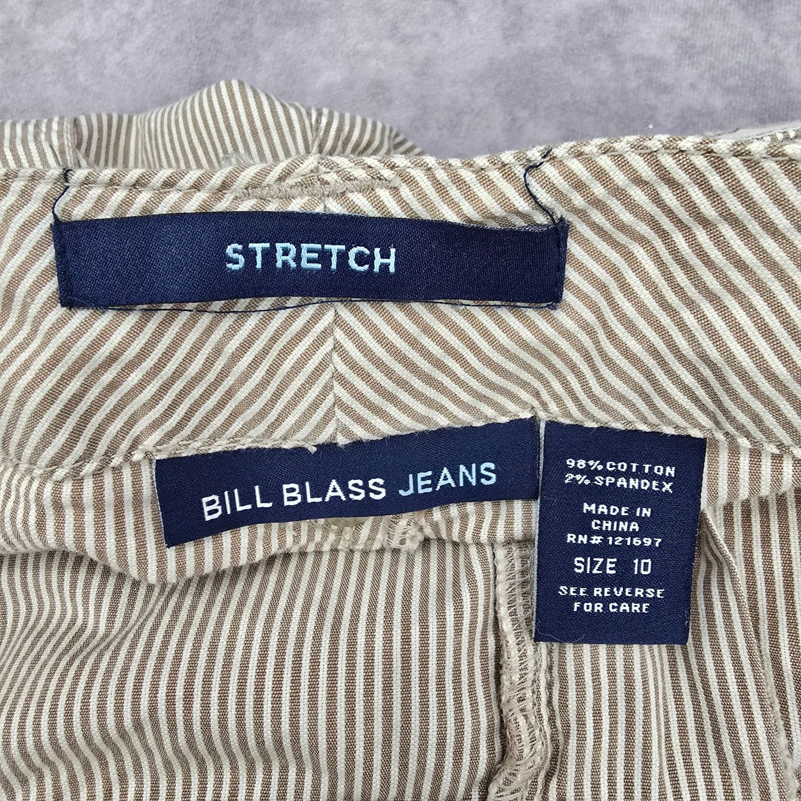 Other Bill Bass Jeans Bermuda Flat Front Stripe Shorts Cotton 10 Size 32" / US 10 / IT 46 - 6 Thumbnail