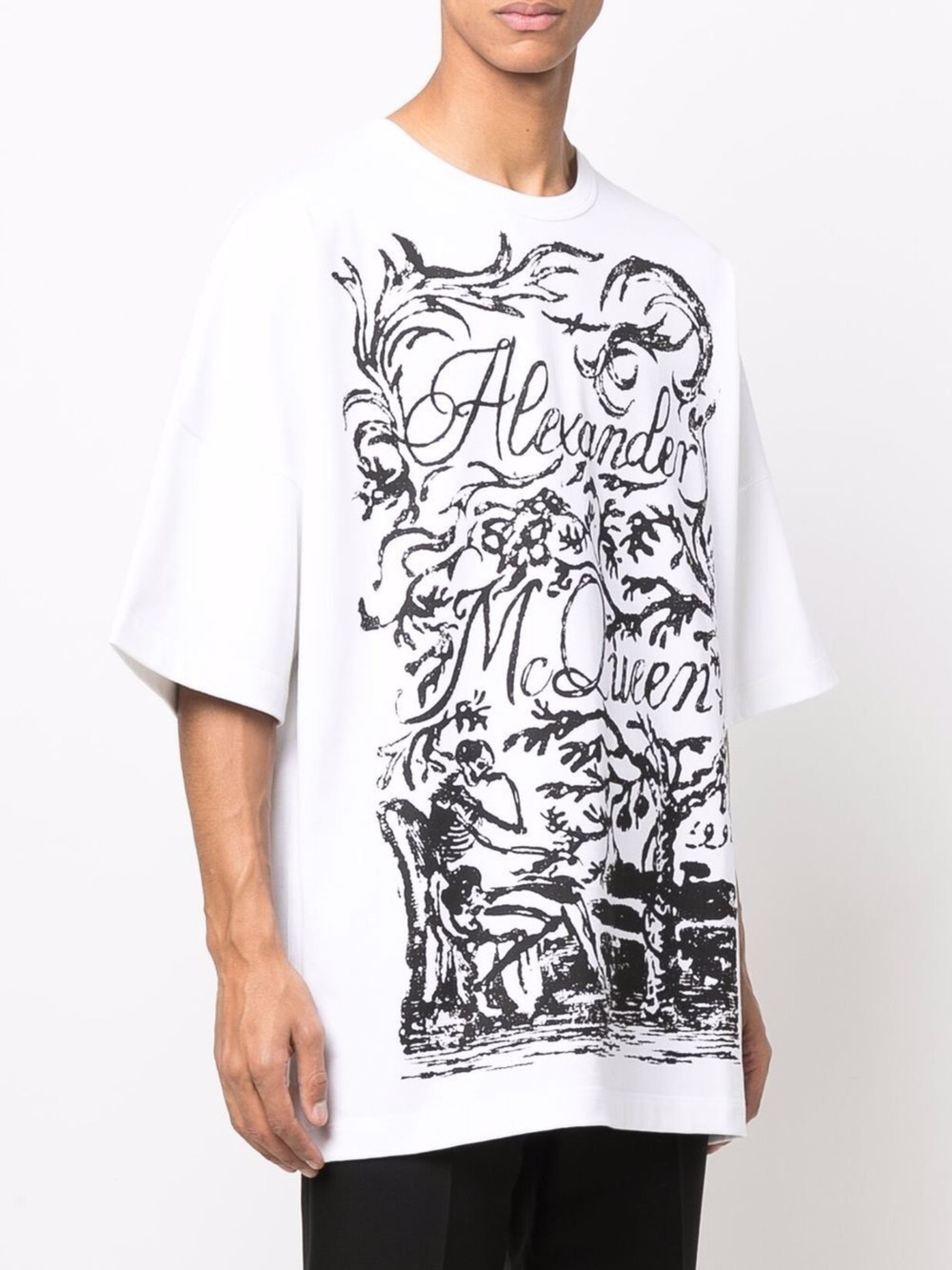 Alexander McQueen o1y1024 T-Shirt In White Size US XL / EU 56 / 4 - 3 Thumbnail