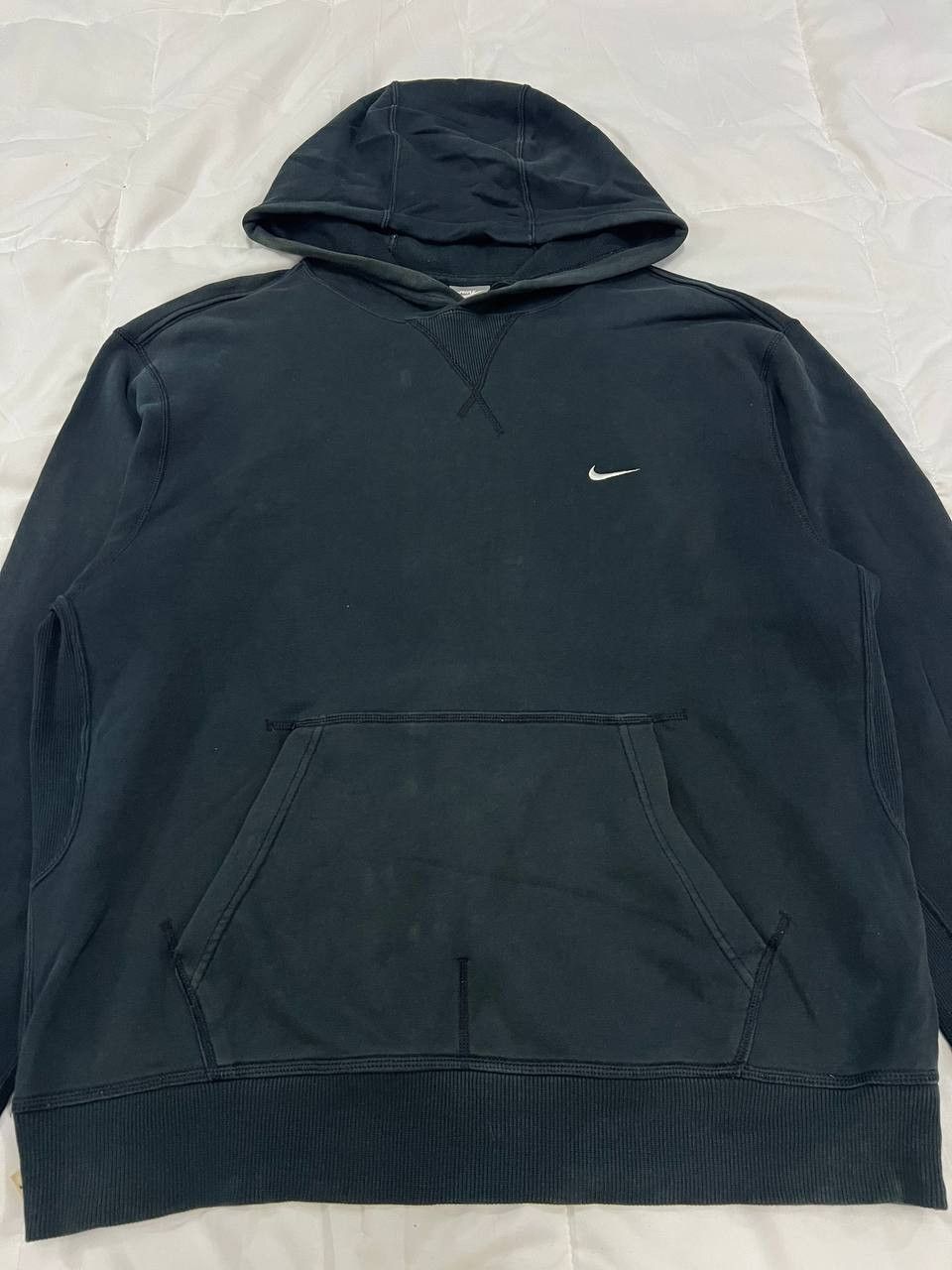 Nike × Vintage Vintage Y2K Nike Small Swoosh Hoodie Size US XL / EU 56 / 4 - 4 Thumbnail
