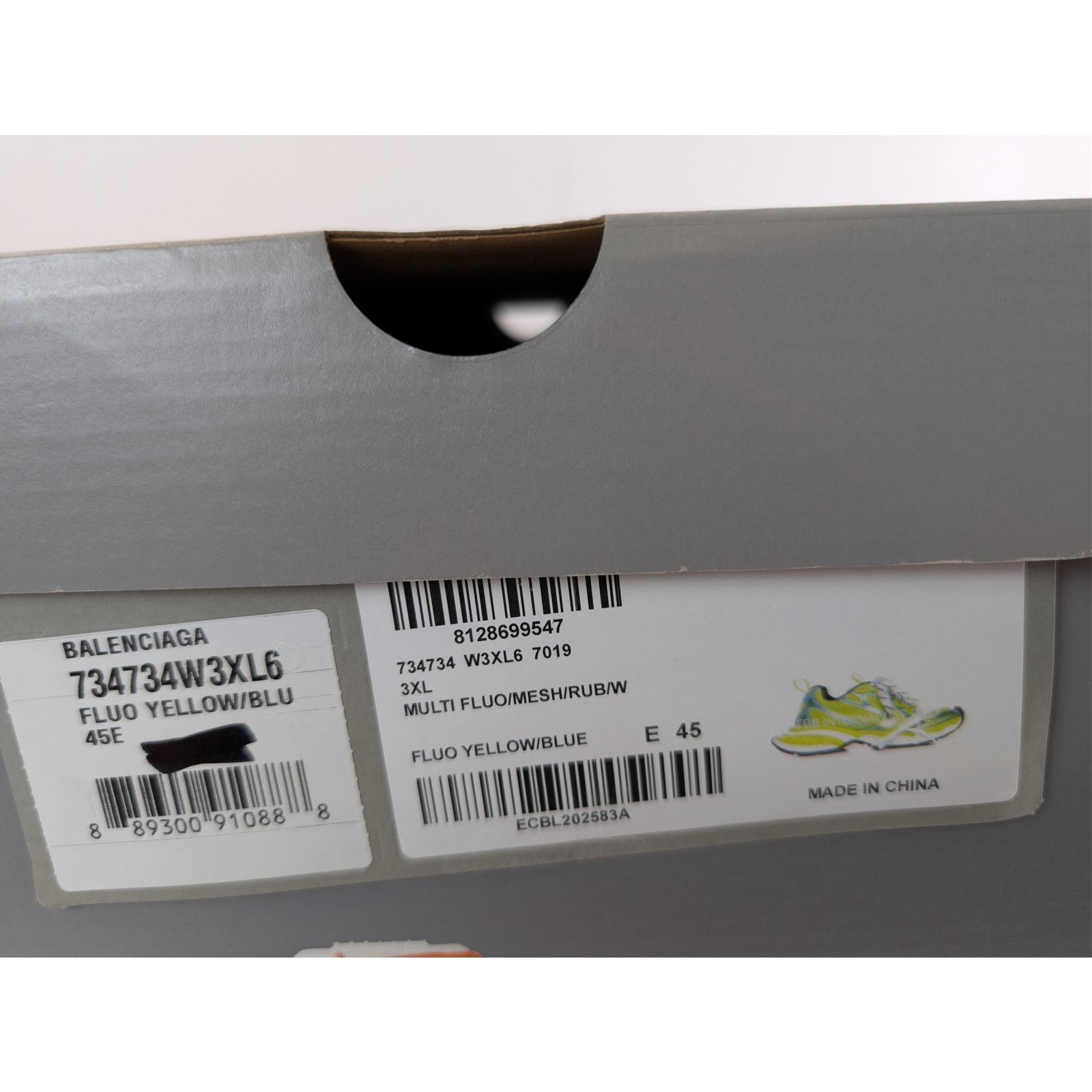 Balenciaga o1rshd1 3XL Low-Top Sneakers in Fluo Yellow / Blue Size US 12 / EU 45 - 24 Thumbnail