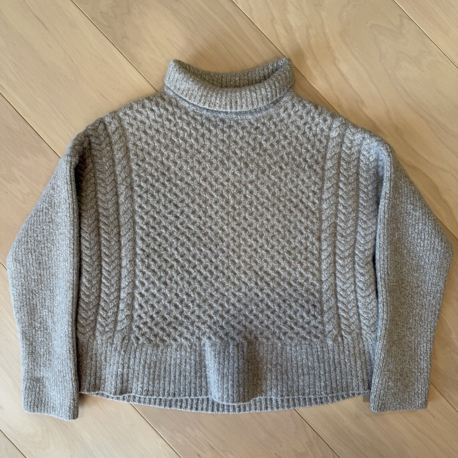 Aviator Nation AYR Le Square Sweater Women's S Oatmeal Wool Knit Glam Boho Size S / US 4 / IT 40 - 2 Thumbnail