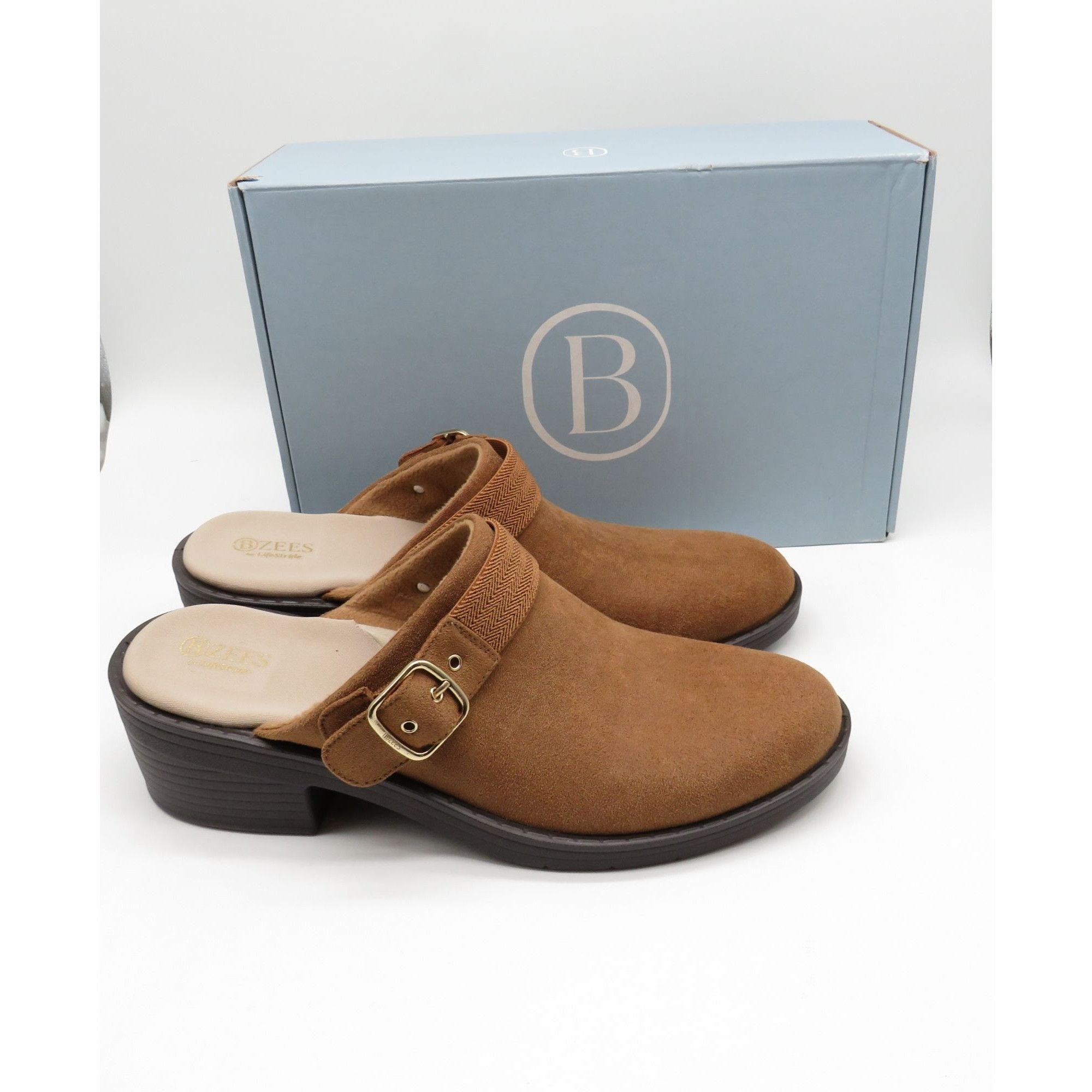 Other Beezies Open Book Tan Suede Buckle Mule Clogs Womens Size 10 Size US 10 / IT 40 - 1 Thumbnail