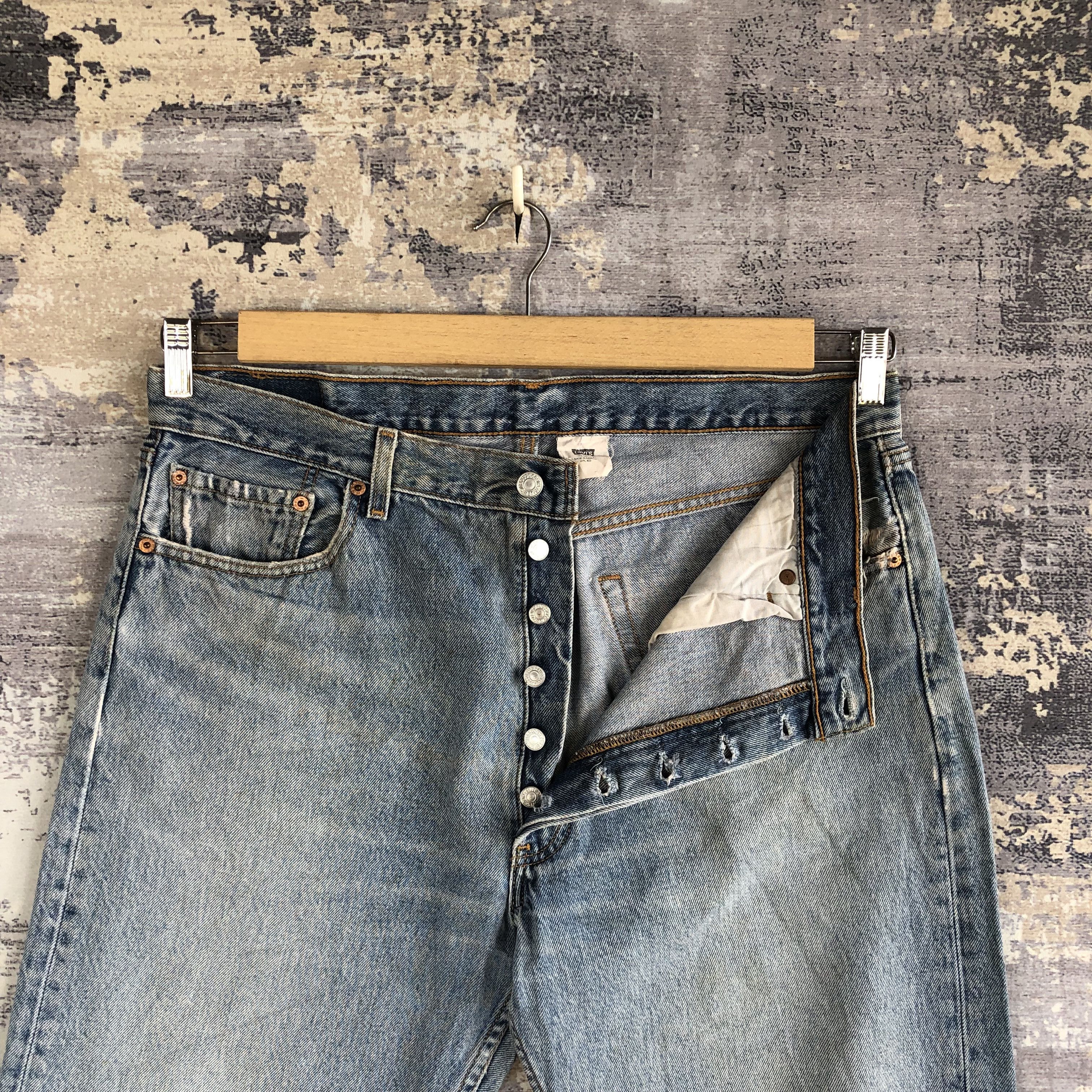 Levi's Vintage 90's Levis 501 Faded Jeans Levi's Light Wash Denim Size US 34 / EU 50 - 6 Thumbnail