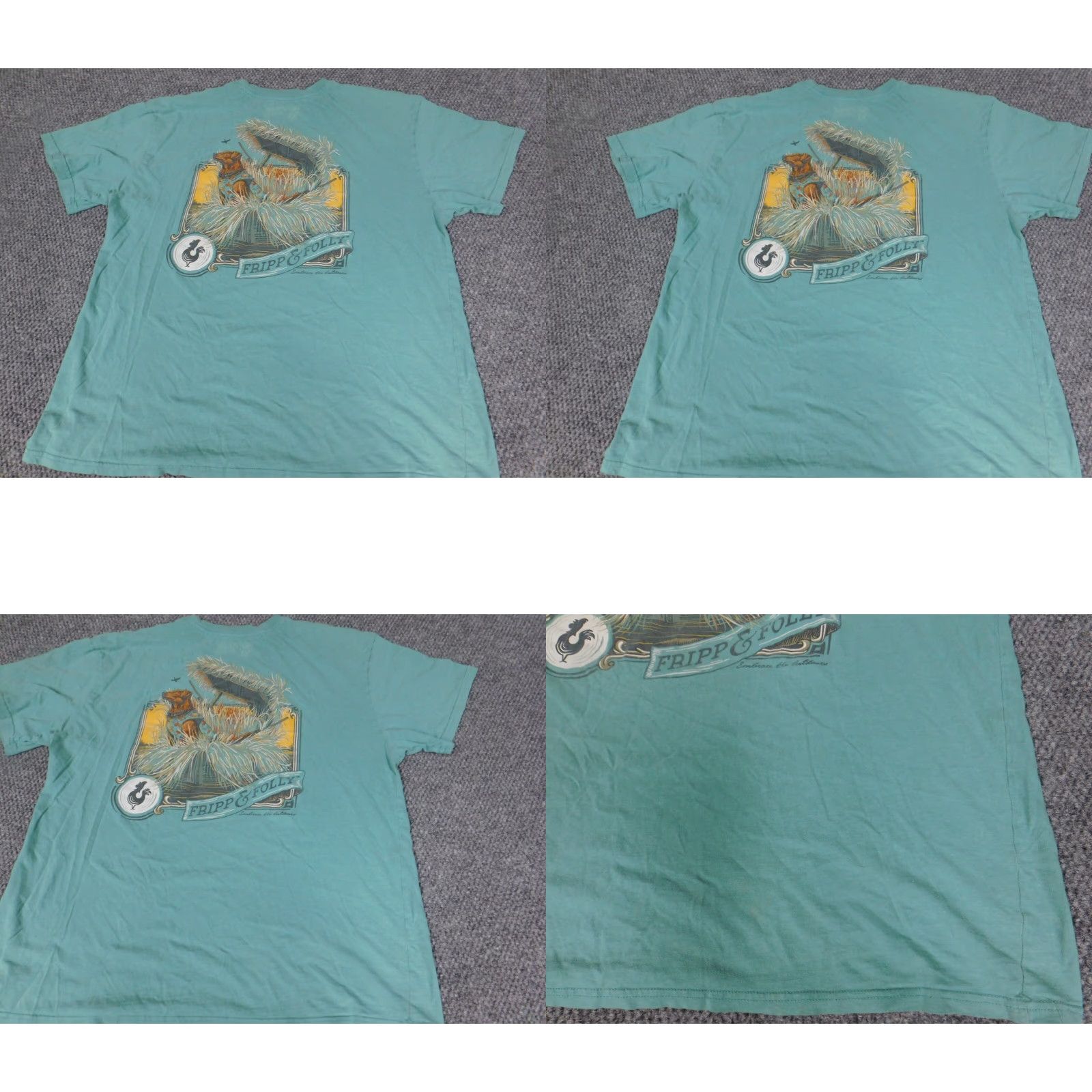 Vintage Fripp & Molly Mens Shirt XL Green graphic dog T-Shirt Crew Neck Short Sleeve Cotton Logo Vintage No Size US XL / EU 56 / 4 - 8 Thumbnail