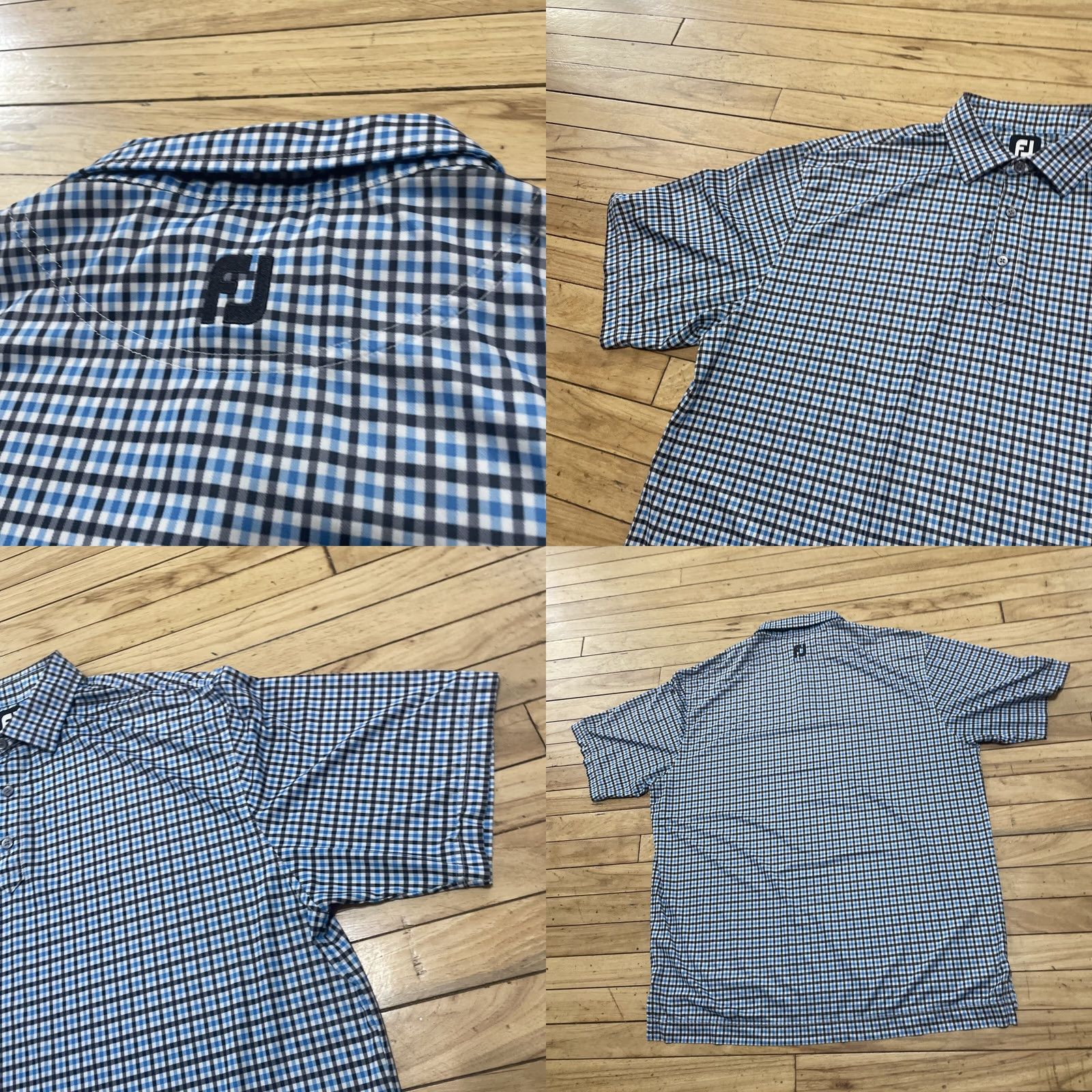 Footjoy FootJoy Polo Shirt Men L Blue Black Check Plaid Preppy Golf Jersey Stretch FJ L Size US L / EU 52-54 / 3 - 9 Thumbnail
