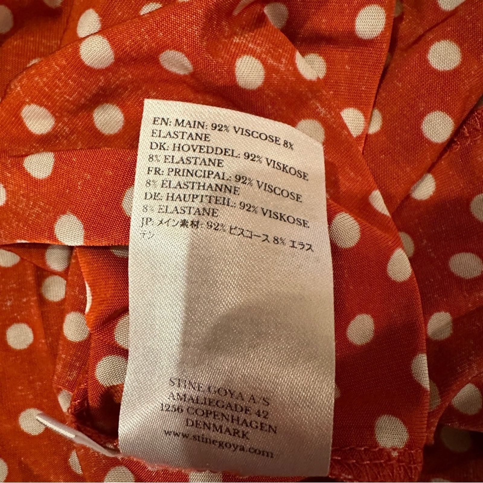 Stine Goya RTR Stine Goya Caitlin Orange & White Polka Dot Midi Dress Size S / US 4 / IT 40 - 8 Thumbnail