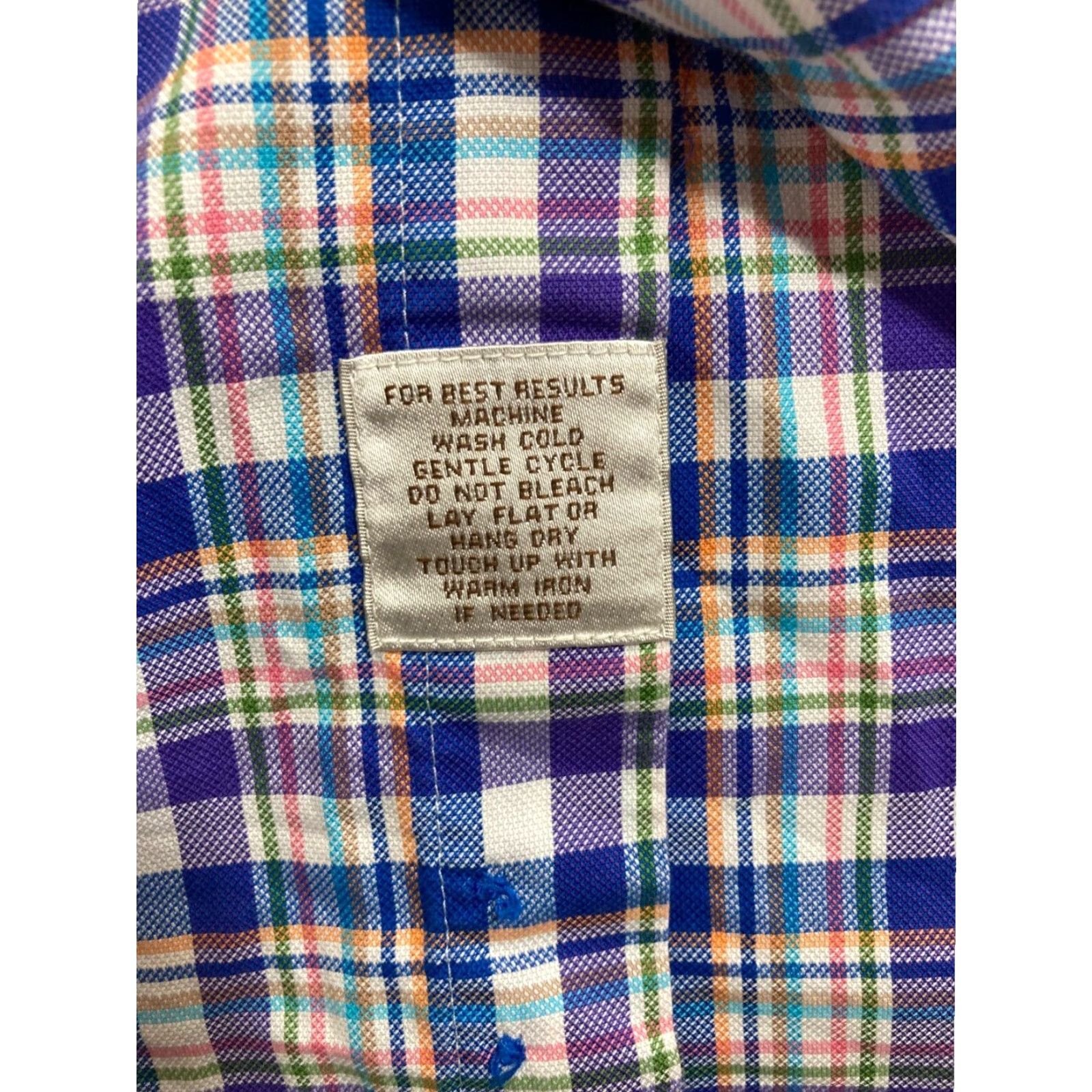 Peter Millar Peter Millar Mens Medium Blue White Plaid Long Sleeve Button Up Shirt Size US M / EU 48-50 / 2 - 2 Thumbnail