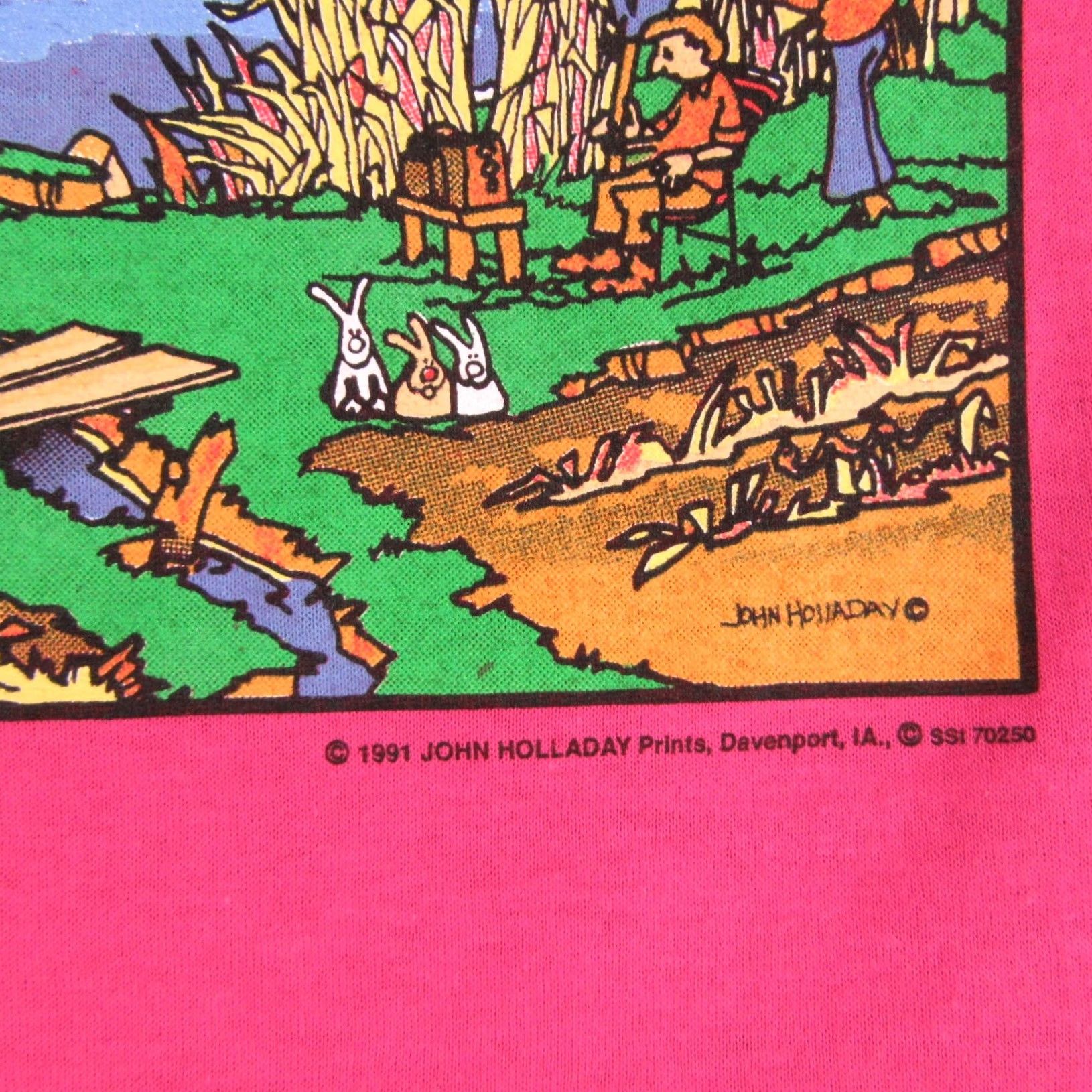 Hunter NOS vtg 90s THE HUNTER CARTOON T Shirt L Pink 80s 90s Deadstock Unbranded Mens Sleeveless Vintage Size US L / EU 52-54 / 3 - 7 Thumbnail