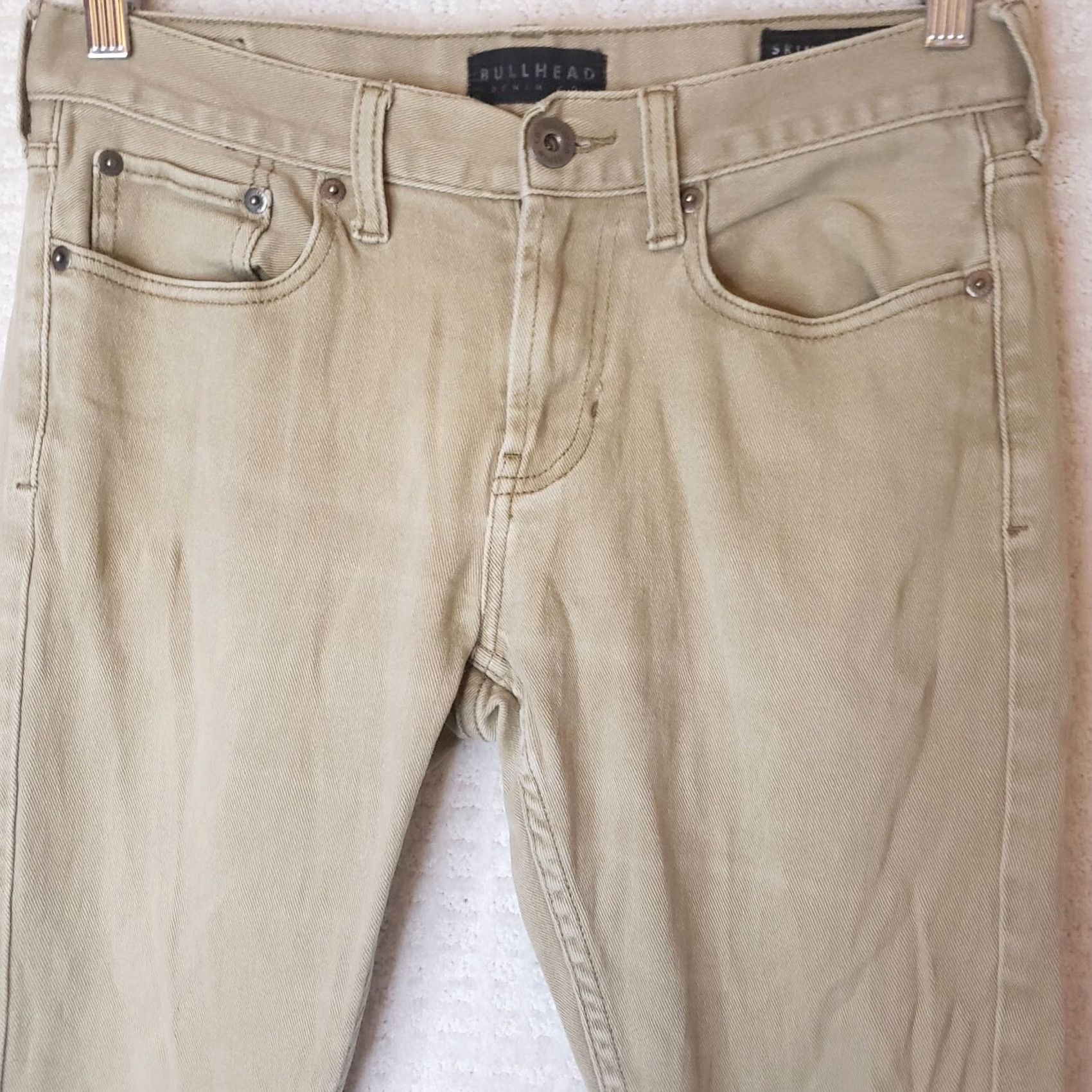 CO BULLHEAD DENIM CO Skinny Straight Leg Stretch Jeans Brown Khaki Tan 30X30 Men Size US 30 / EU 46 - 4 Thumbnail