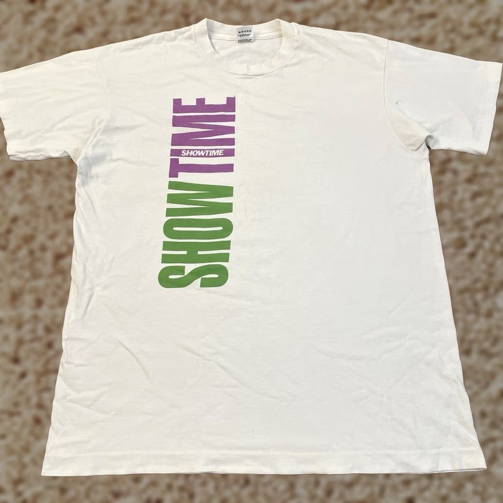 Fruit Of The Loom VINTAGE Showtime Shirt Adult XL White TV Promo Television Logo 90s Mens Size US XL / EU 56 / 4 - 1 Thumbnail
