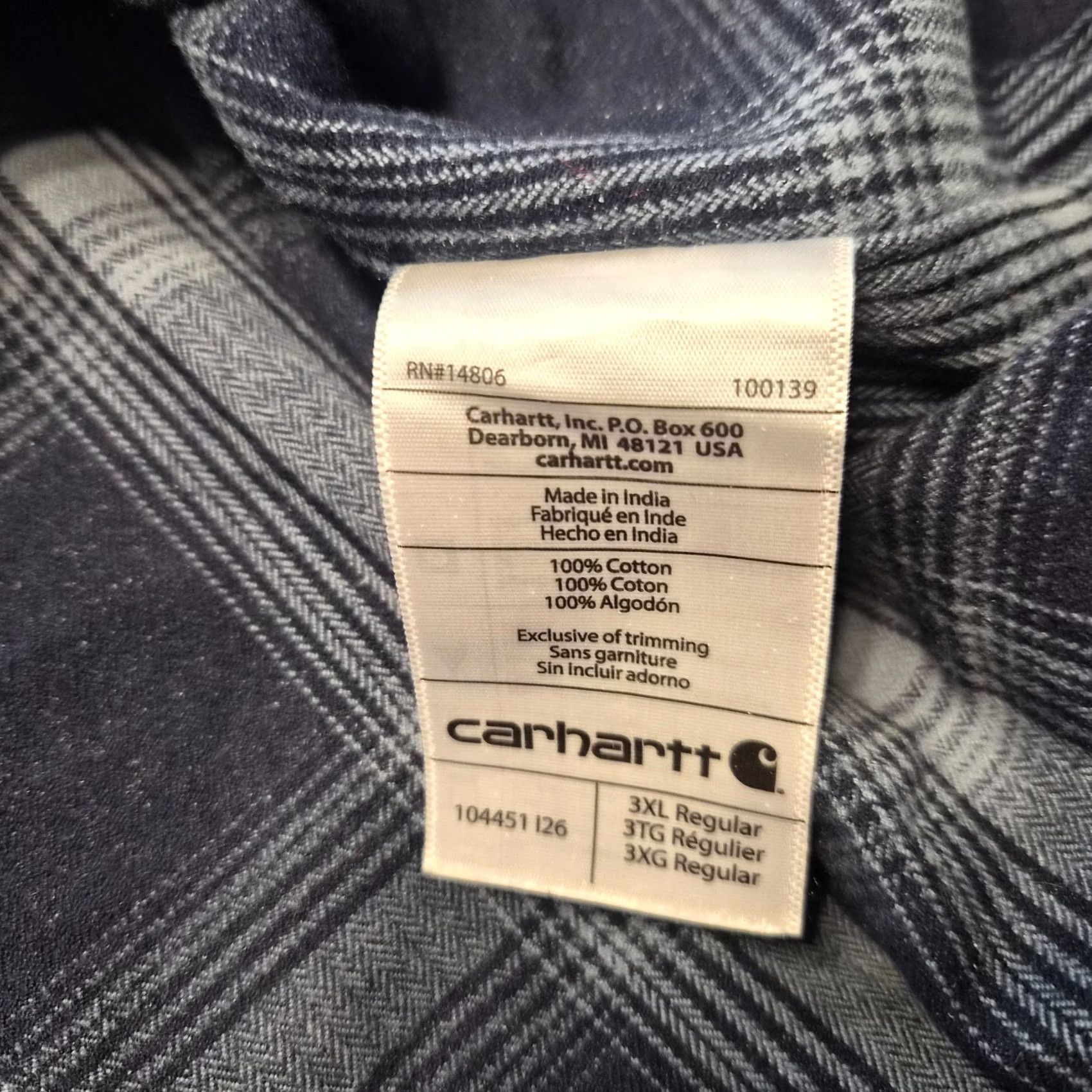Carhartt Carhartt Mens Shirt Flannel Blue Plaid Button Down Long Sleeve Size 3XL G261 Size US XXL / EU 58 / 5 - 5 Thumbnail