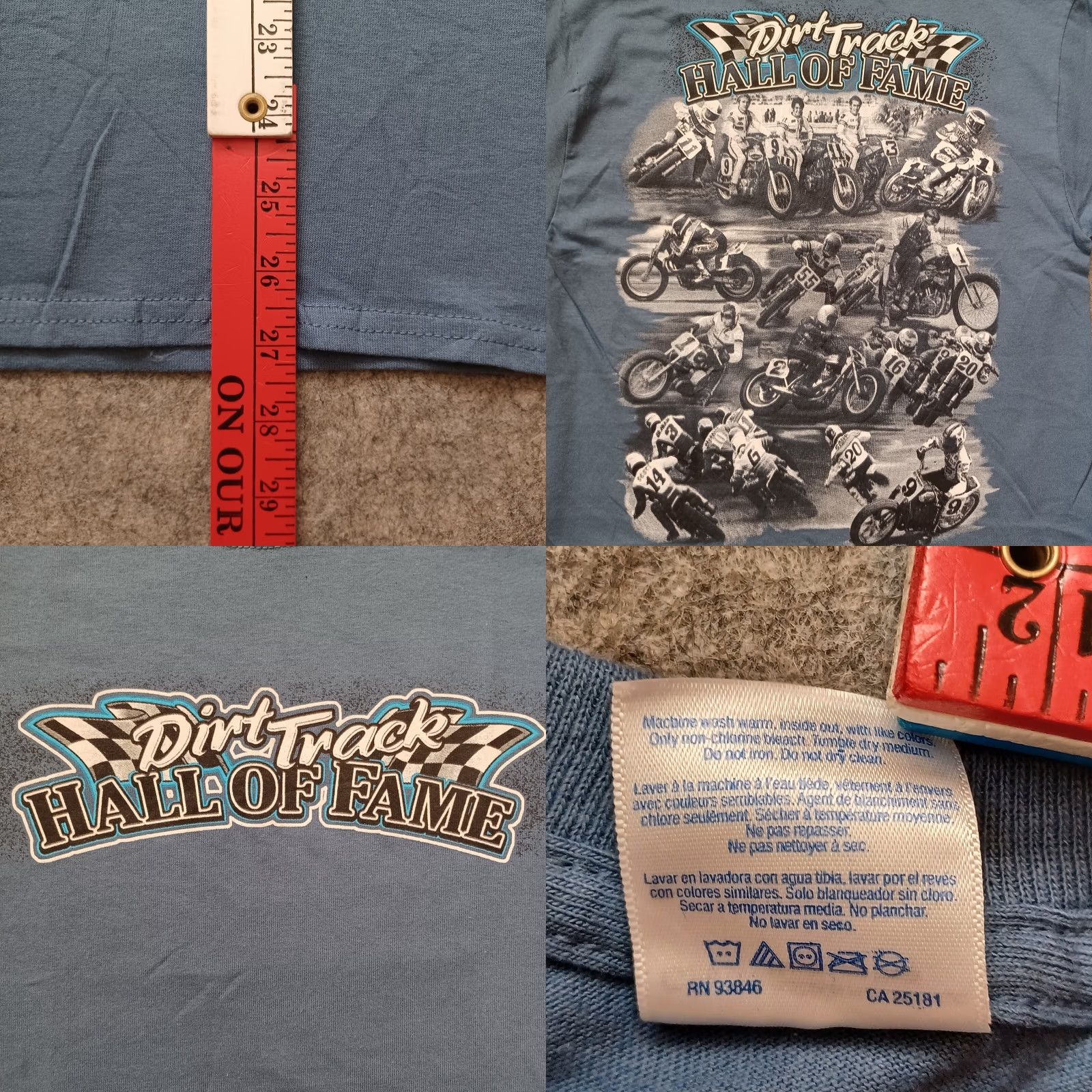 Gildan VINTAGE Dirt Track Hall Of Fame Mens T Shirt Small Gray Graphic Short Sleeve Size US S / EU 44-46 / 1 - 8 Thumbnail