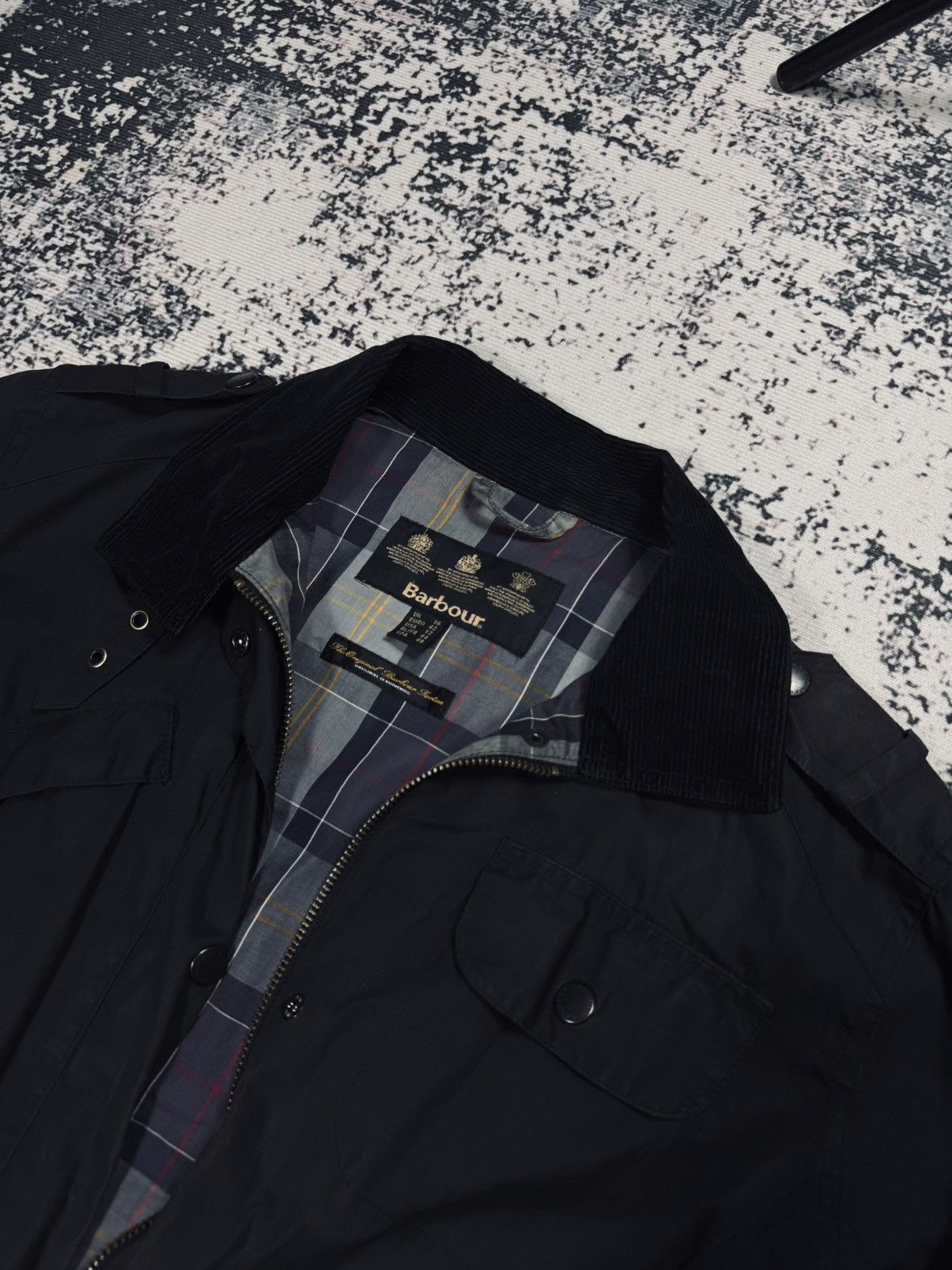 Barbour × Vintage Barbour bomber Light Jacket full pattern womens black 44 XL Size US XL / EU 56 / 4 - 4 Thumbnail