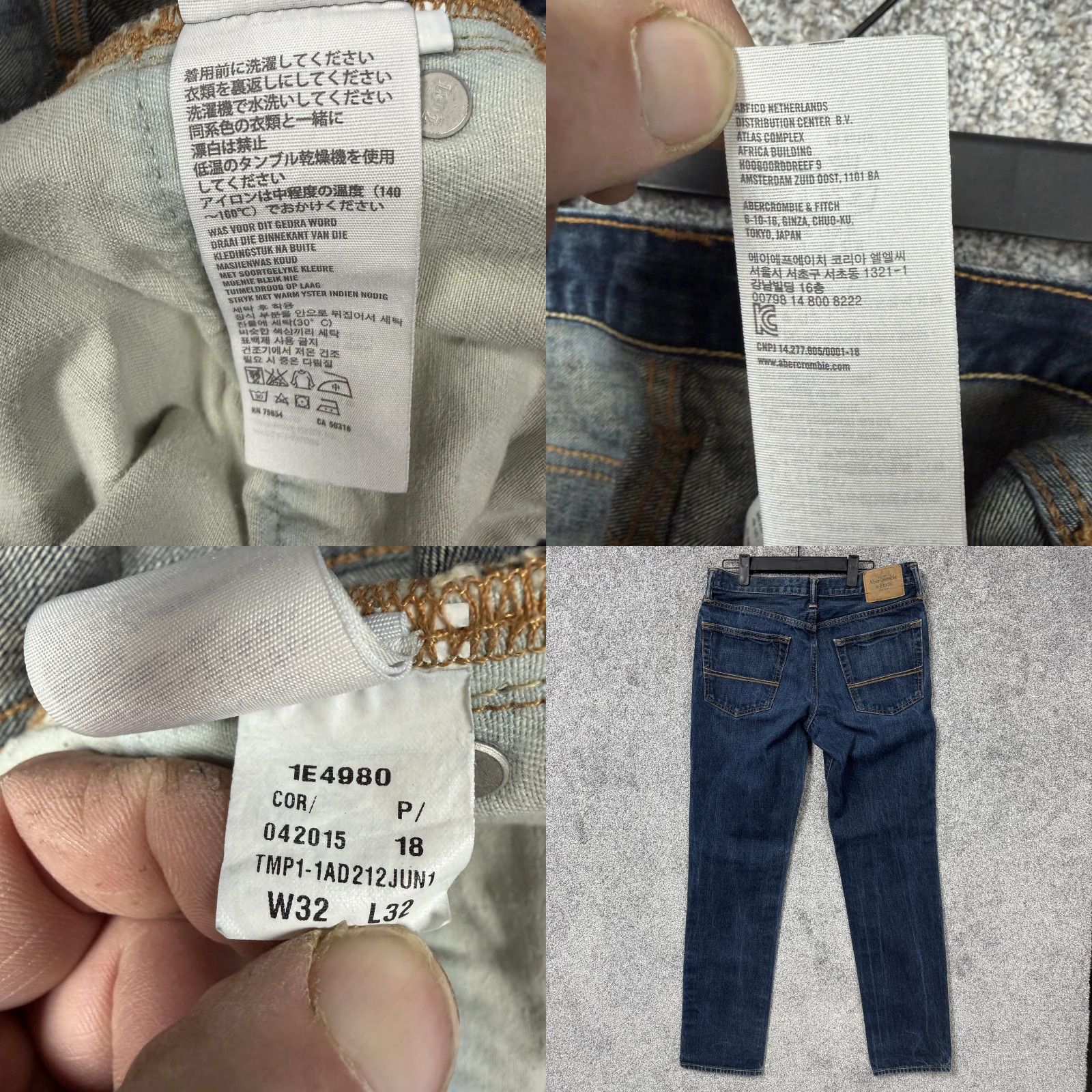 Abercrombie & Fitch Abercrombie & Fitch Jeans Mens 32x31 Blue Straight Denim Mid-Blue 5-Pocket Logo Patch Vintage No Womens? Size US 32 / EU 48 - 9 Thumbnail