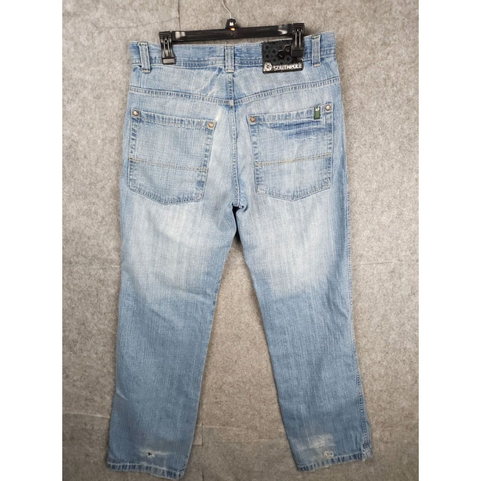 Southpole VINTAGE Southpole Jeans Mens 34 Regular 32 x 34 Blue Distressed Relaxed Straight 90s Grunge Hip Hop Mens Size US 32 / EU 48 - 2 Thumbnail