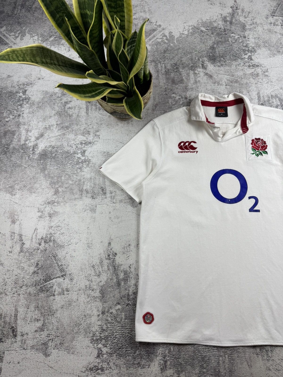 Canterbury of New Zealand Canterbury England Team National 2015 2016 M Rugby White Polo Jersey T Shirt Size US M / EU 48-50 / 2 - 2 Thumbnail