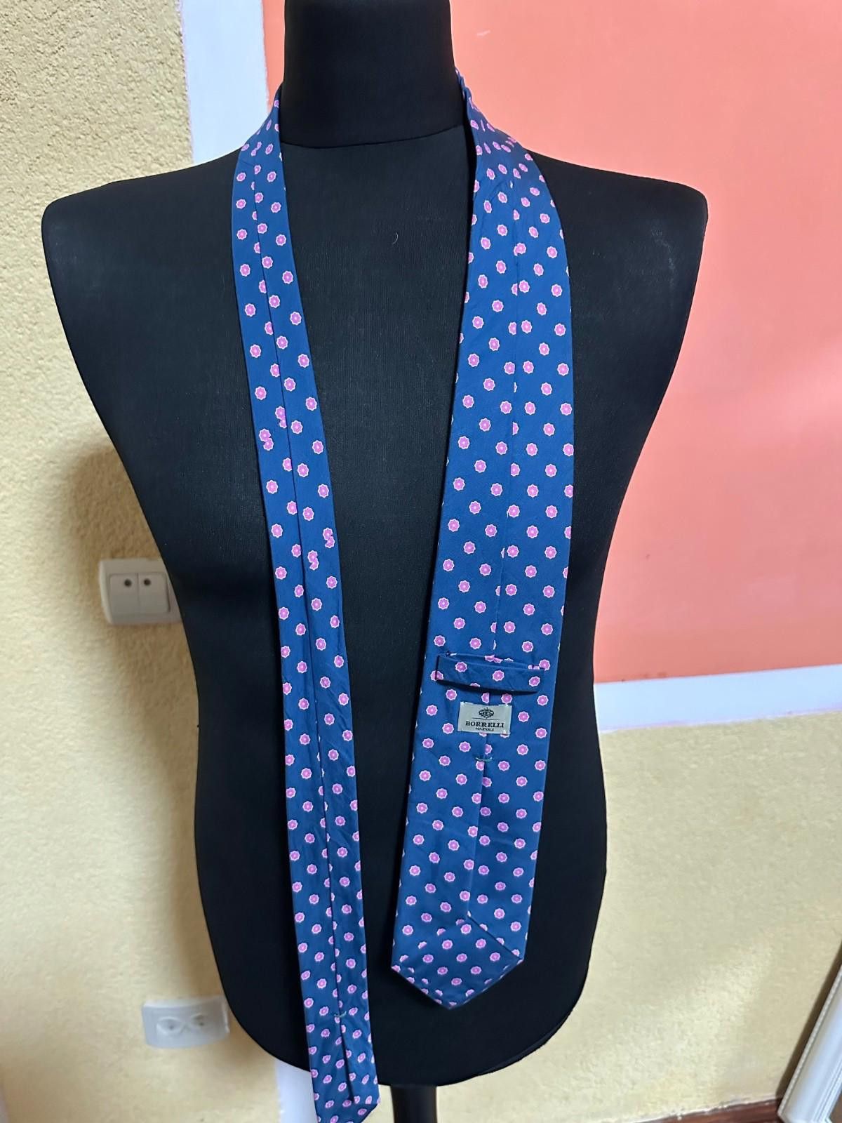 Luigi Borrelli Borrelli Napoli Blue Floral Silk Tie Size ONE SIZE - 4 Thumbnail