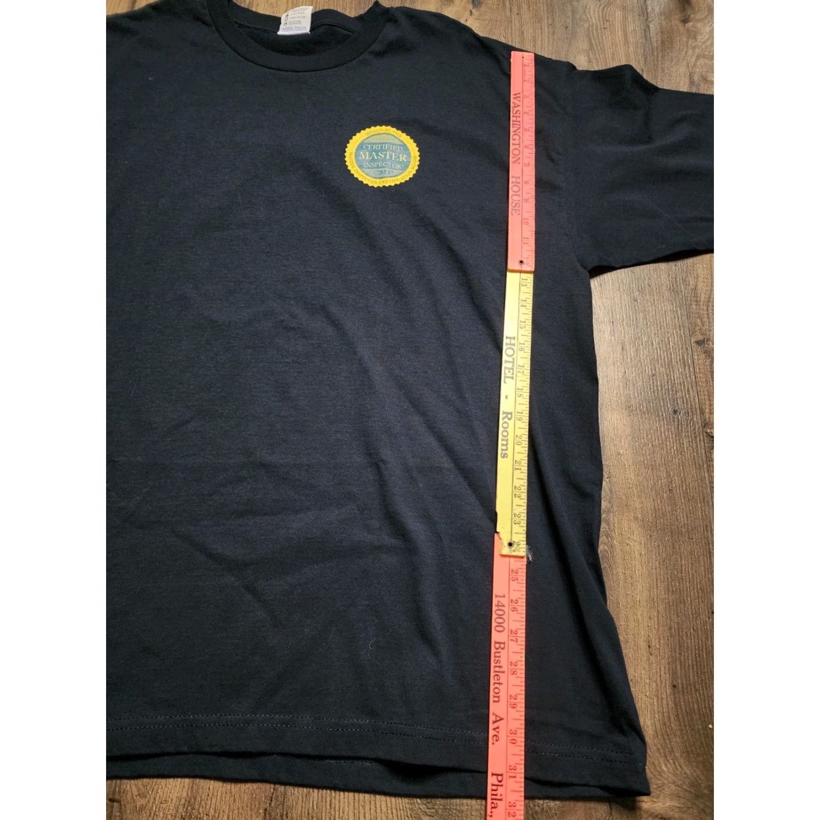 Doublet VINTAGE Bayside USA Men’s 3XL Cotton T-Shirt Short Sleeve Crew Neck Double-Sided Certified Master Inspector Black Size US XXL / EU 58 / 5 - 3 Thumbnail