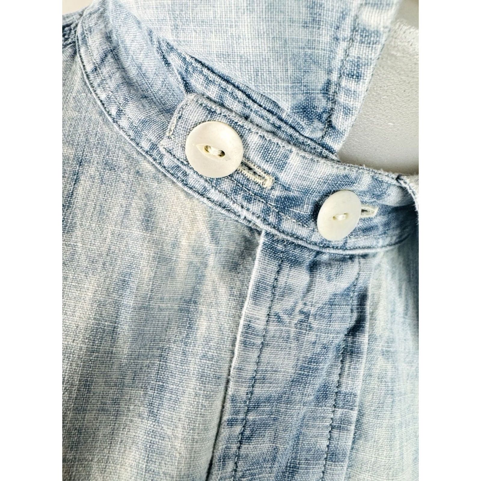 Ralph Lauren DOUBLE RL Ralph Lauren Tie Dye Mens L Chambray Shirt Shirt Mens L Blue White Chambray 90s Tie Dye Polo Style Button-Up Short Sleeve Mens Size US L / EU 52-54 / 3 - 2 Thumbnail