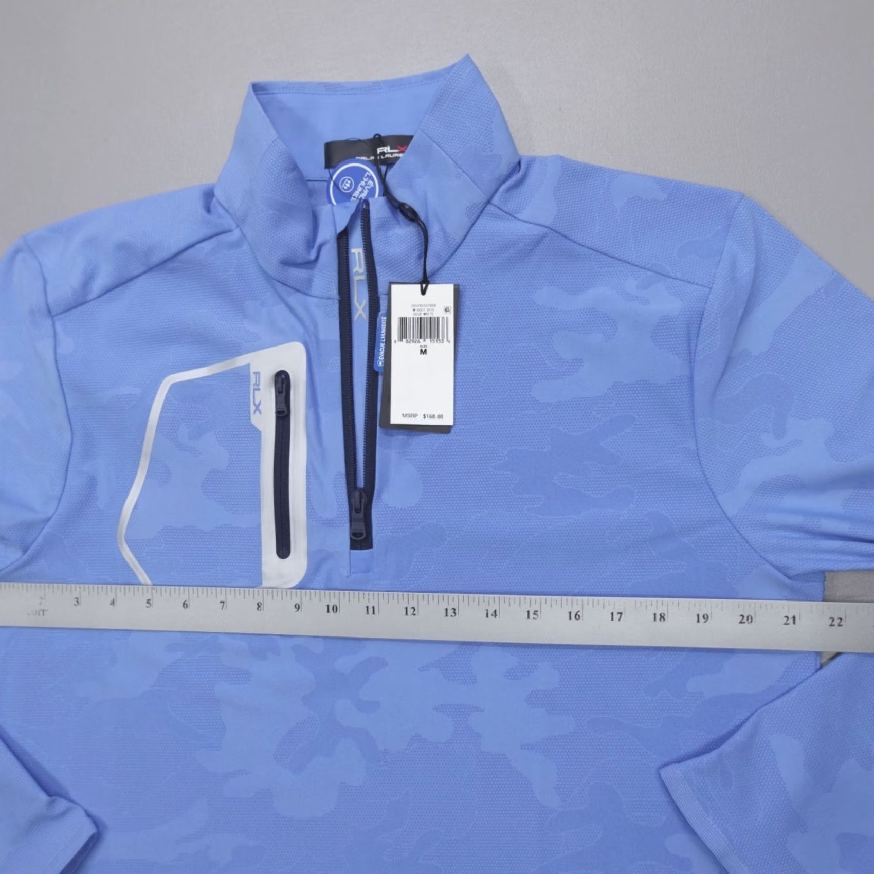 RLX Ralph Lauren RLX Ralph Lauren Golf 1/4 Zip Pullover Camo Jacquard Blue Wicking Men's Size M Size US M / EU 48-50 / 2 - 5 Thumbnail