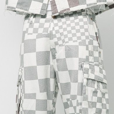 ERL ERL Gray Checkerboard Cargo Pants Size US 32 / EU 48 - 3 Thumbnail