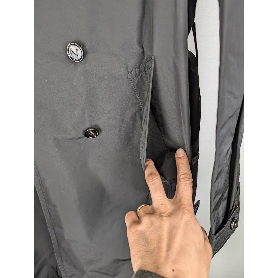 Bottega Veneta o1rshd1 Trench Fluid Technical Cotton Coat in Black Size US S / EU 44-46 / 1 - 7 Thumbnail
