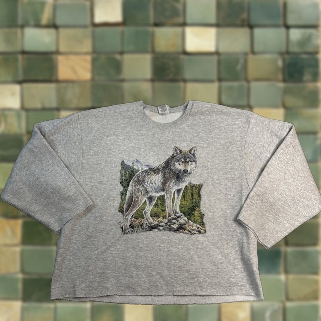 Jerzees VINTAGE Jerzees Super Sweater Crewneck Wolf Gray XL Cropped Women Crew Neck Pullover Sweatshirt Gr ay XL Women’s 00 Size XL / US 12-14 / IT 48-50 - 1 Thumbnail