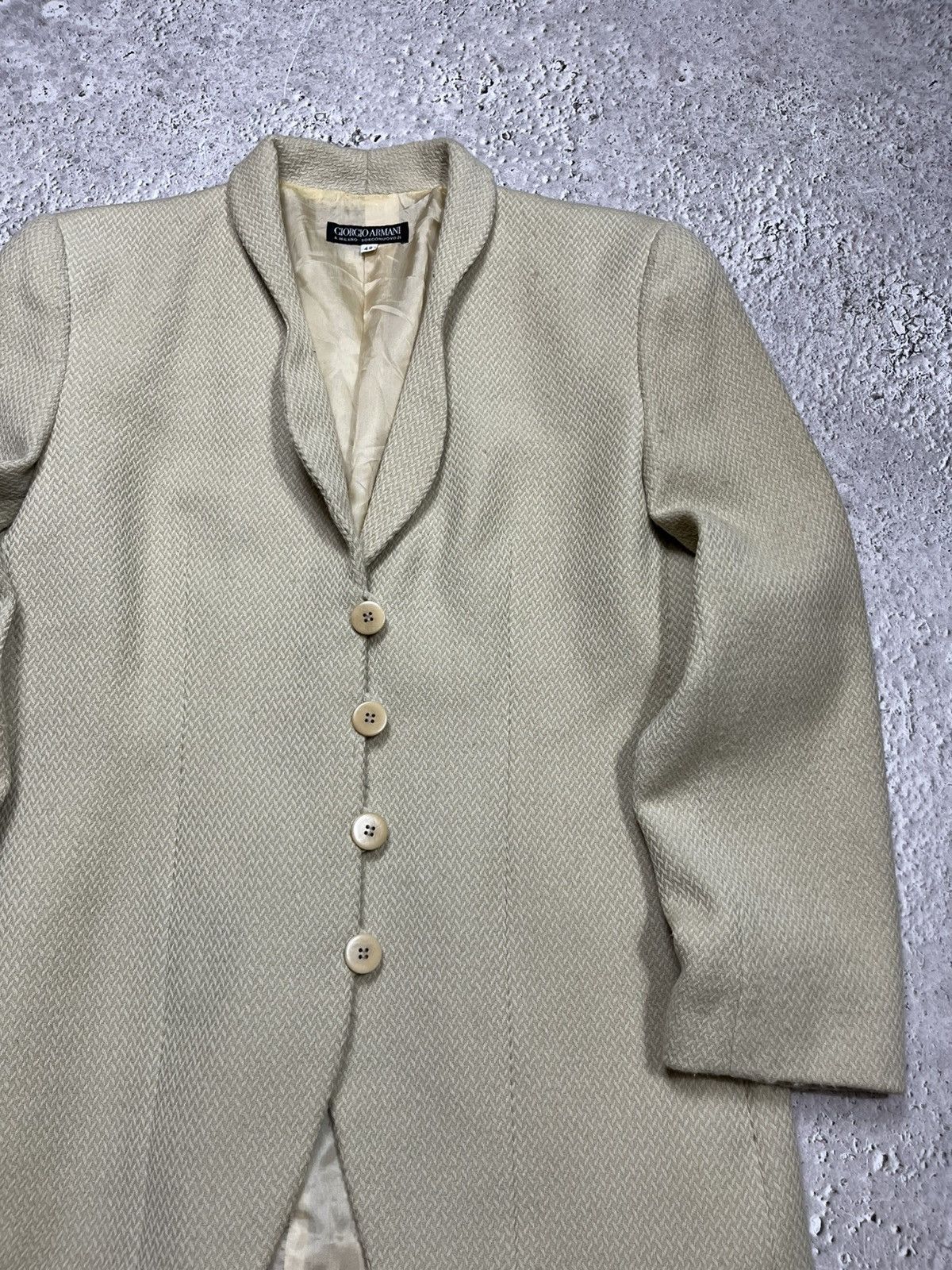 Giorgio Armani Giorgio Armani Textured Beige Blazer Womens IT 42 Size M / US 6-8 / IT 42-44 - 4 Thumbnail