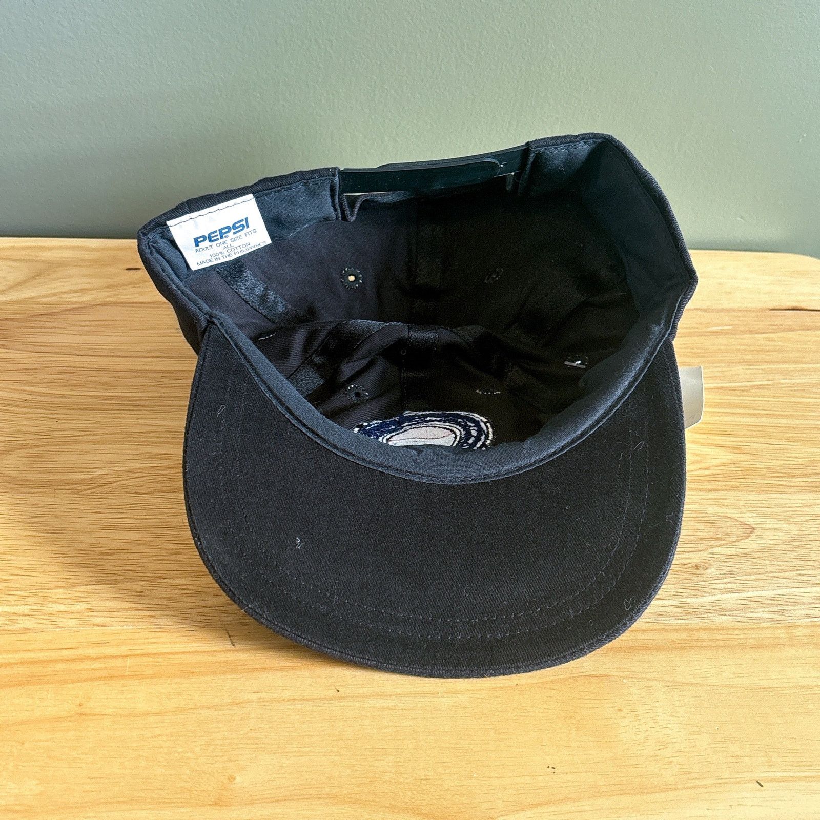 Pepsi Vintage Pepsi Soda 90s Black Logo Patch Snapback Hat NWT Size ONE SIZE - 8 Thumbnail