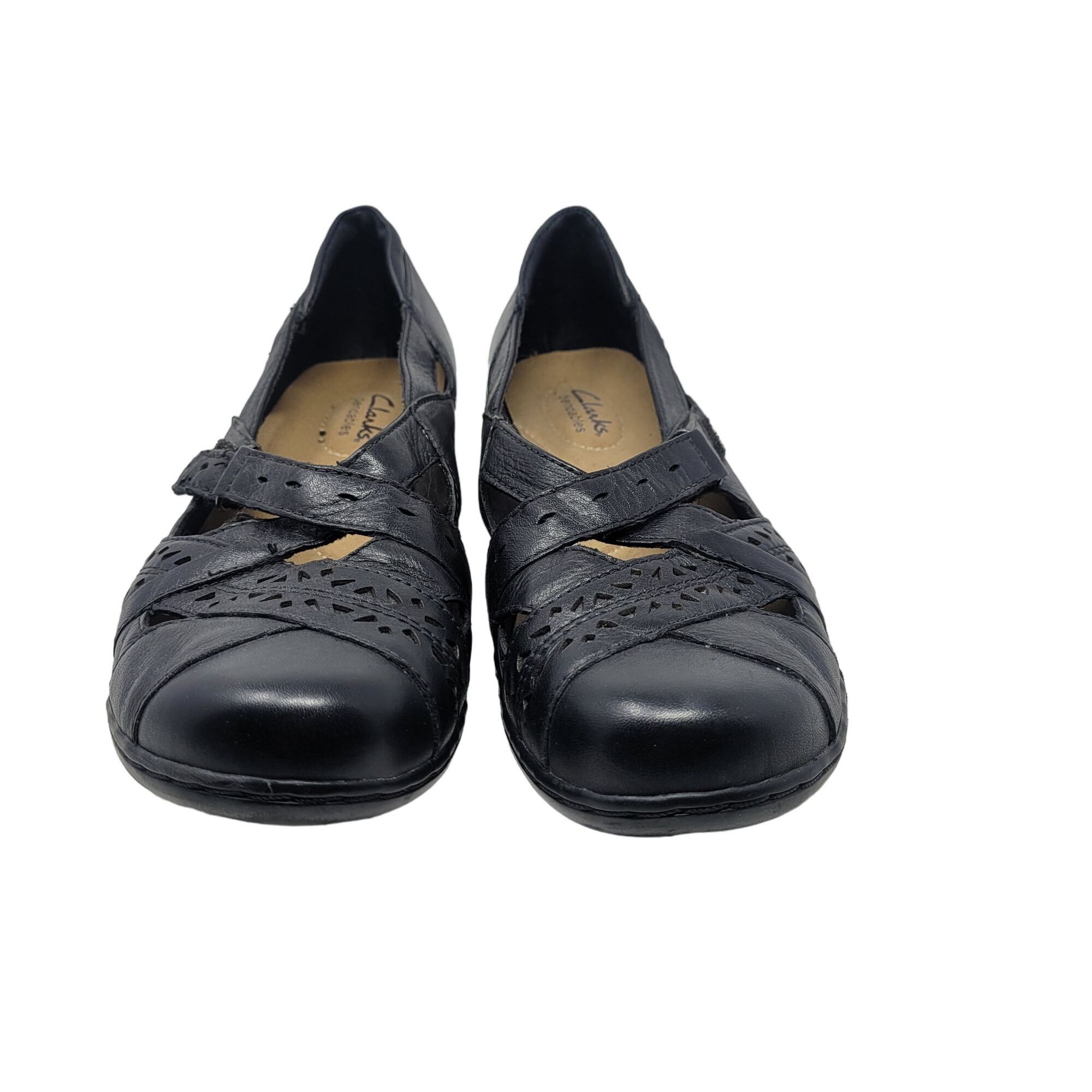 Clarks Y2K Clarks Bendables Leather Mary Janes 9.5 Black Flats Twee Size US 9.5 / IT 39.5 - 5 Thumbnail