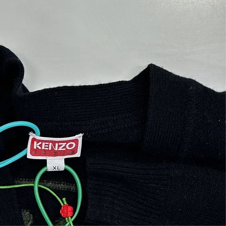 Other KENZO Black V-Neck Wool Cardigan Sweater -2507 Size US XL / EU 56 / 4 - 2 Thumbnail