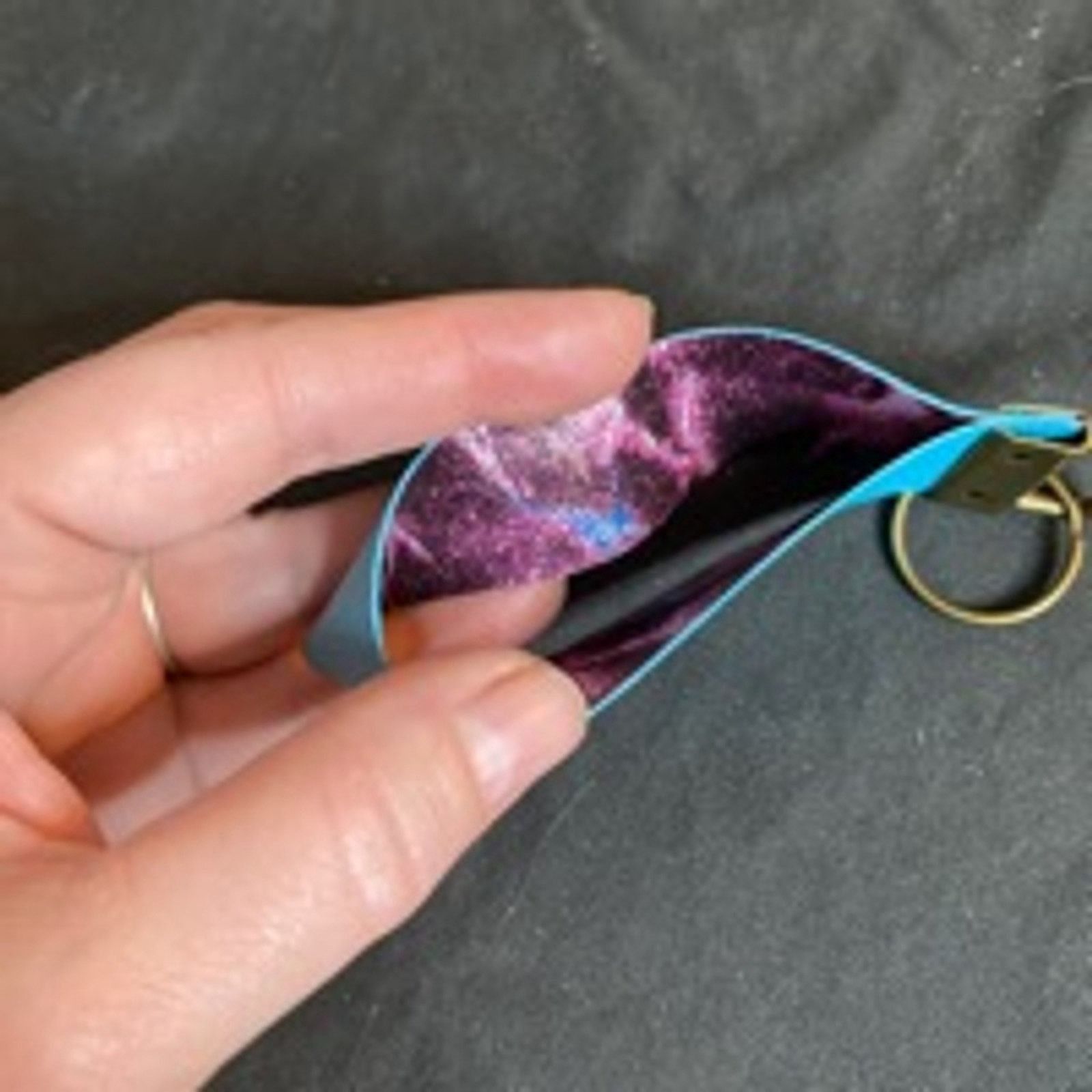 Handmade Handmade Faux Leather Keychain Teal Lightweight & Durable Size ONE SIZE - 2 Thumbnail