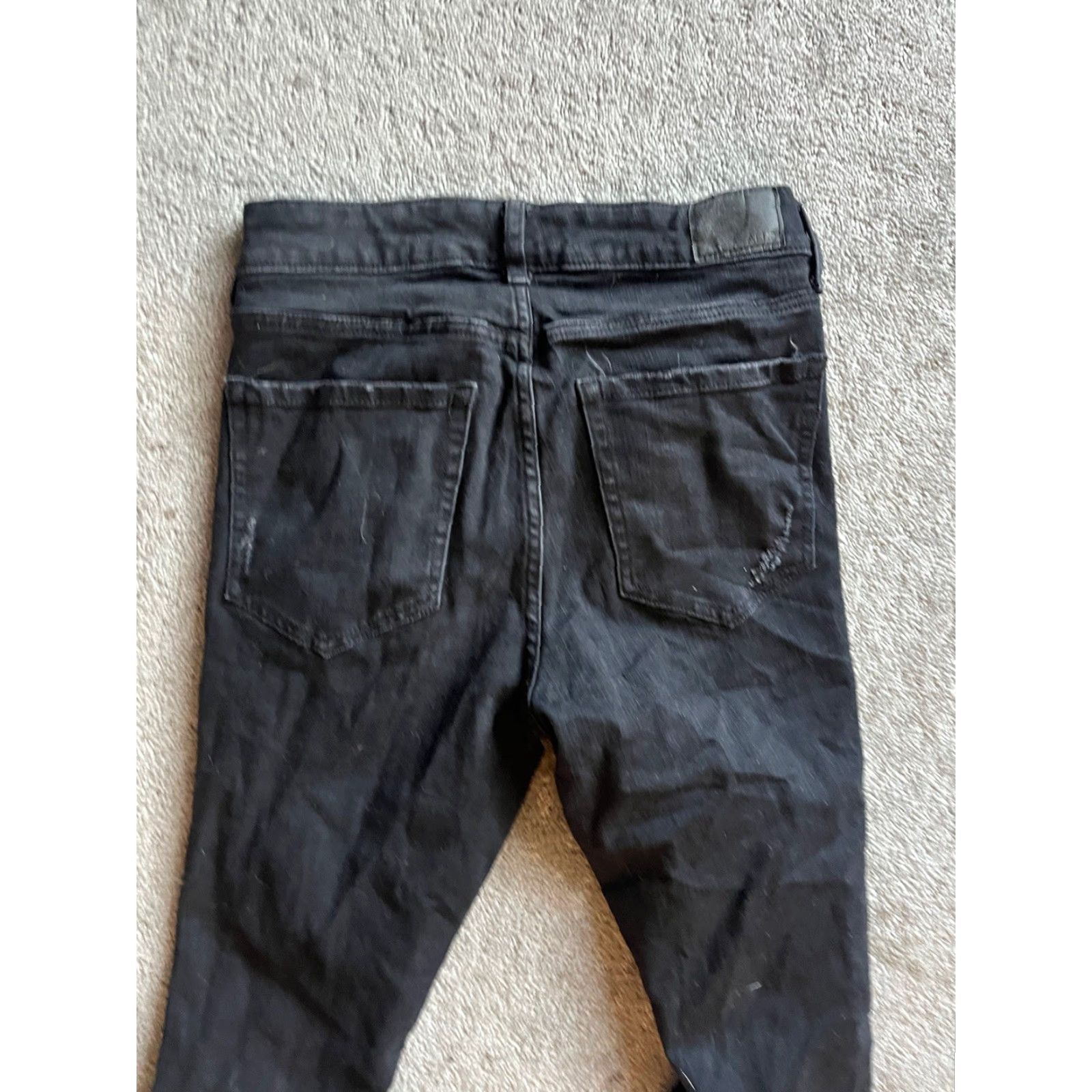 Vintage Aéropostale Jeans | Jeans | Women | Size 8 | Black Denim Jegging | Distressed High Rise Skinny | 27 in Inseam | Regular Fit Size 30" / US 8 / IT 44 - 2 Thumbnail