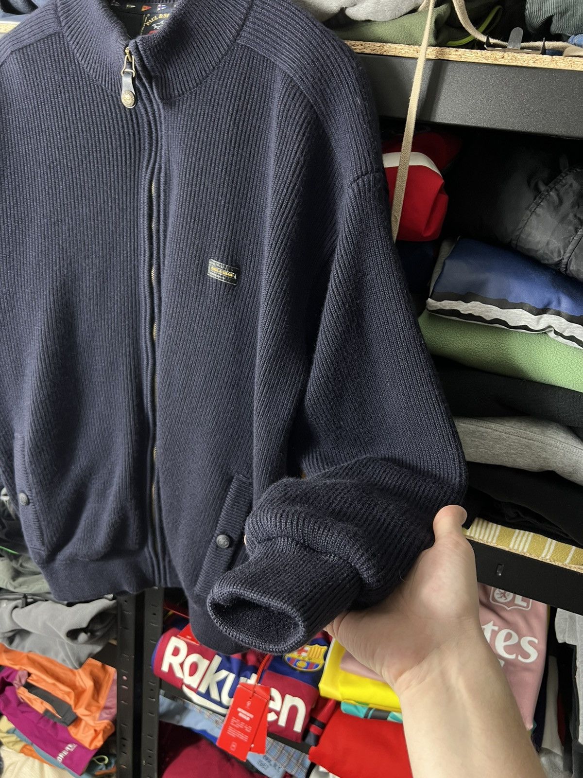 Paul & Shark Vintage Paul & Shark Heavy Wool Knit Bomber Navy XL Yachting Size US XL / EU 56 / 4 - 6 Thumbnail
