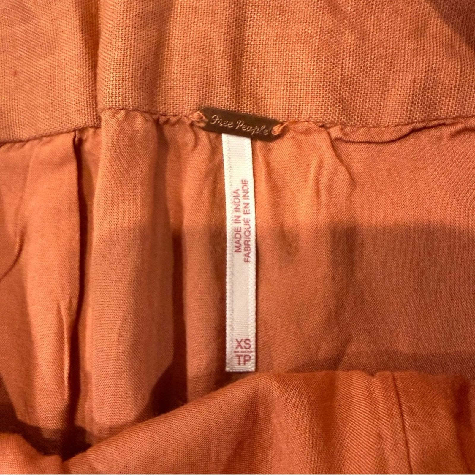Free People Free People LinenBlend ButtonSide MiniSkirt Womens XS Orange Size 26" / US 2 / IT 38 - 4 Thumbnail