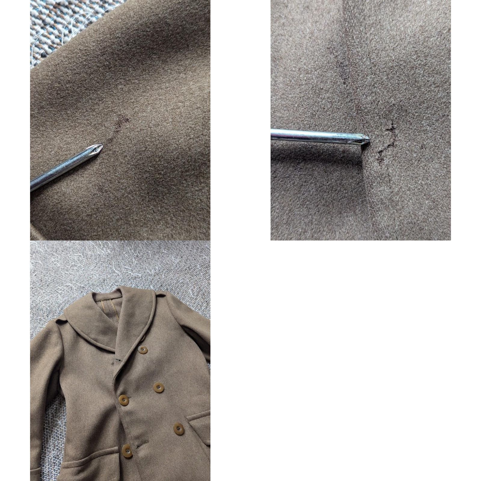 Jeep VINTAGE Mackinaw US Army WWII Jeep Officers Wool Peacoat Jacket Coat Wool Navy Brown XS Mens Size US XS / EU 42 / 0 - 8 Thumbnail