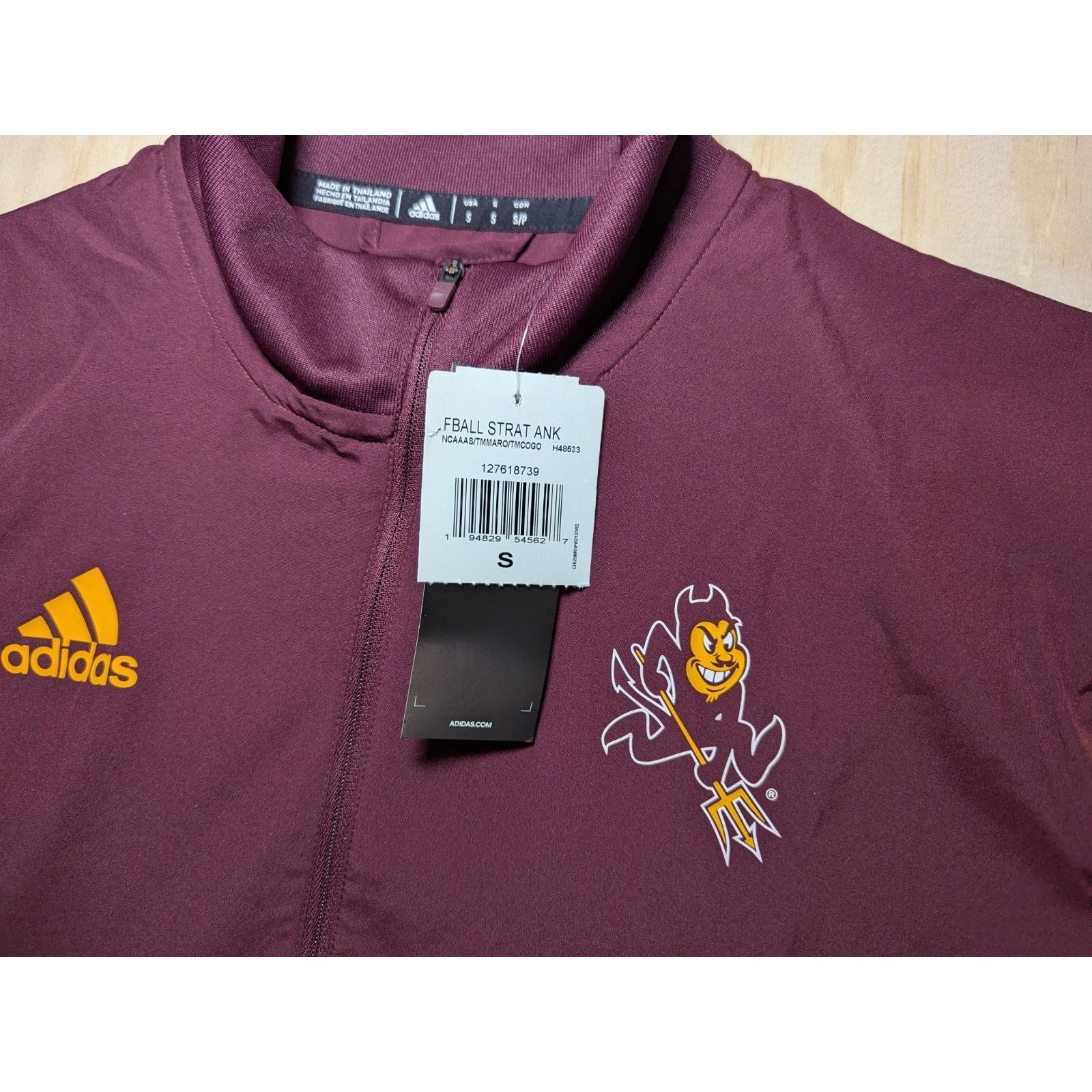 Adidas Adidas Men's Small ASU Sun Devils Short Sleeve 1/4 Zip Size US S / EU 44-46 / 1 - 6 Thumbnail