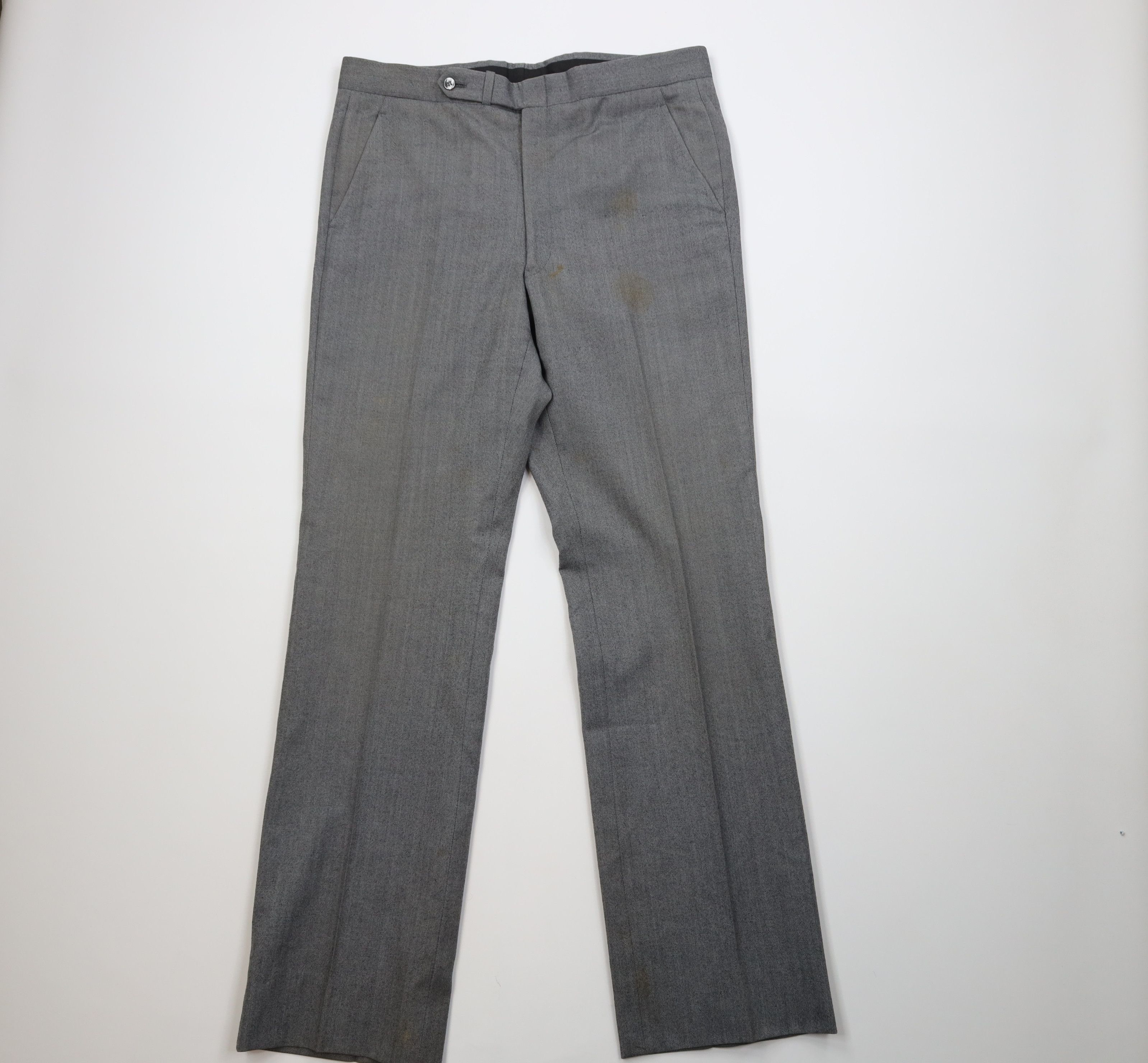 Vintage Vintage 70s Streetwear 2 Piece Wool Herringbone Suit Size 42L - 17 Thumbnail