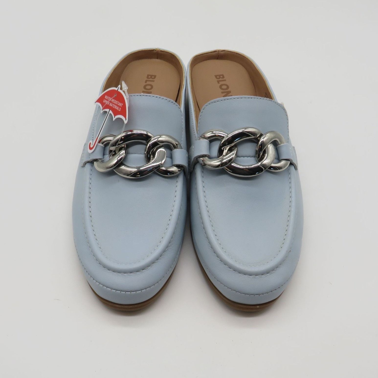 Blondo Blondo Women's Bryce Water-Resistant Light Blue Leather Loaf Size US 5.5 / IT 35.5 - 2 Thumbnail