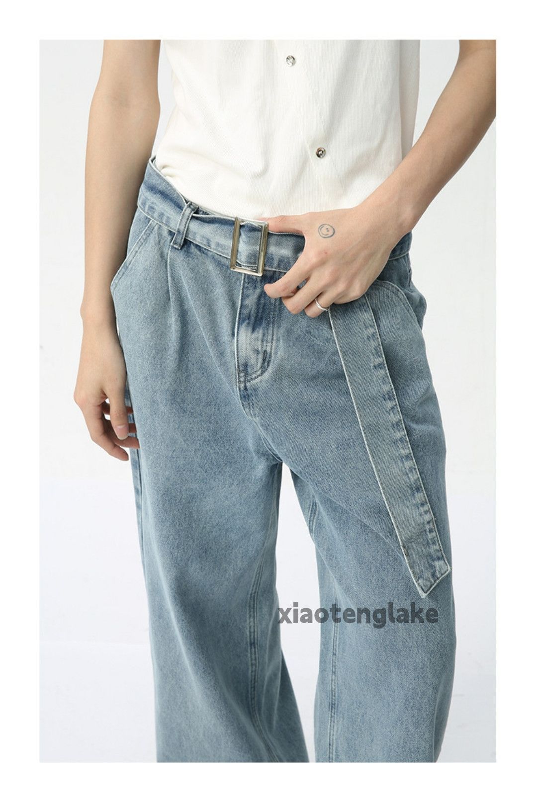 Jean × Vintage washed faded loose baggy skate hiphop yuppie jeans Size US 30 / EU 46 - 3 Thumbnail