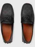 Gucci oc11z1025 Men's Driver With Interlocking G Shoes in Black Size US 12.5 / EU 45-46 - 5 Thumbnail