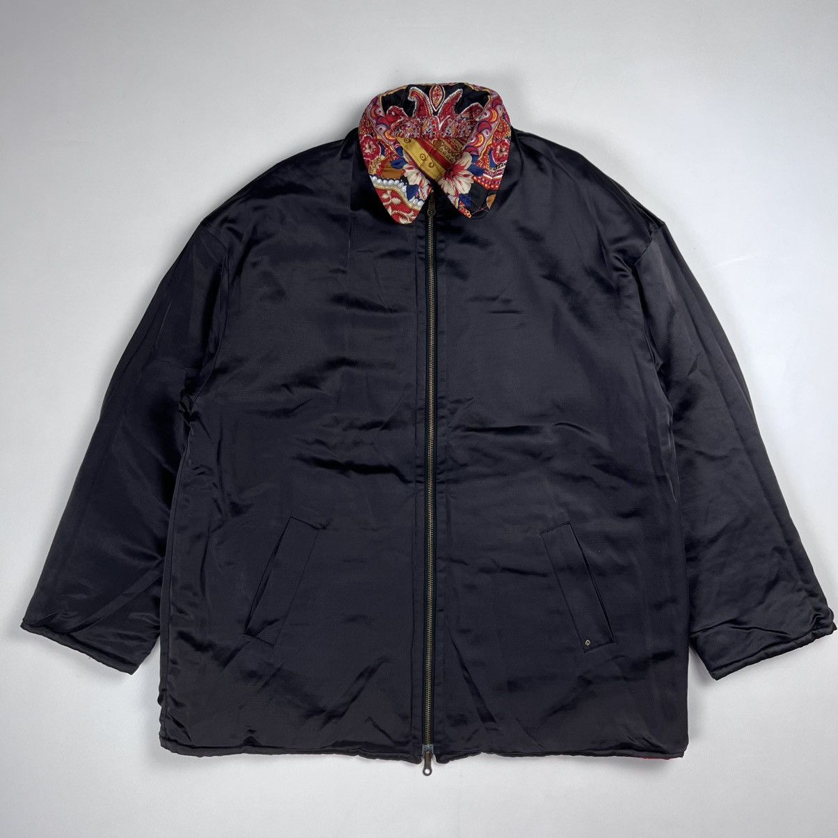 Etienne Aigner × Vintage Aigner vintage silk printed reversible quilted jacket Size L / US 10 / IT 46 - 6 Thumbnail