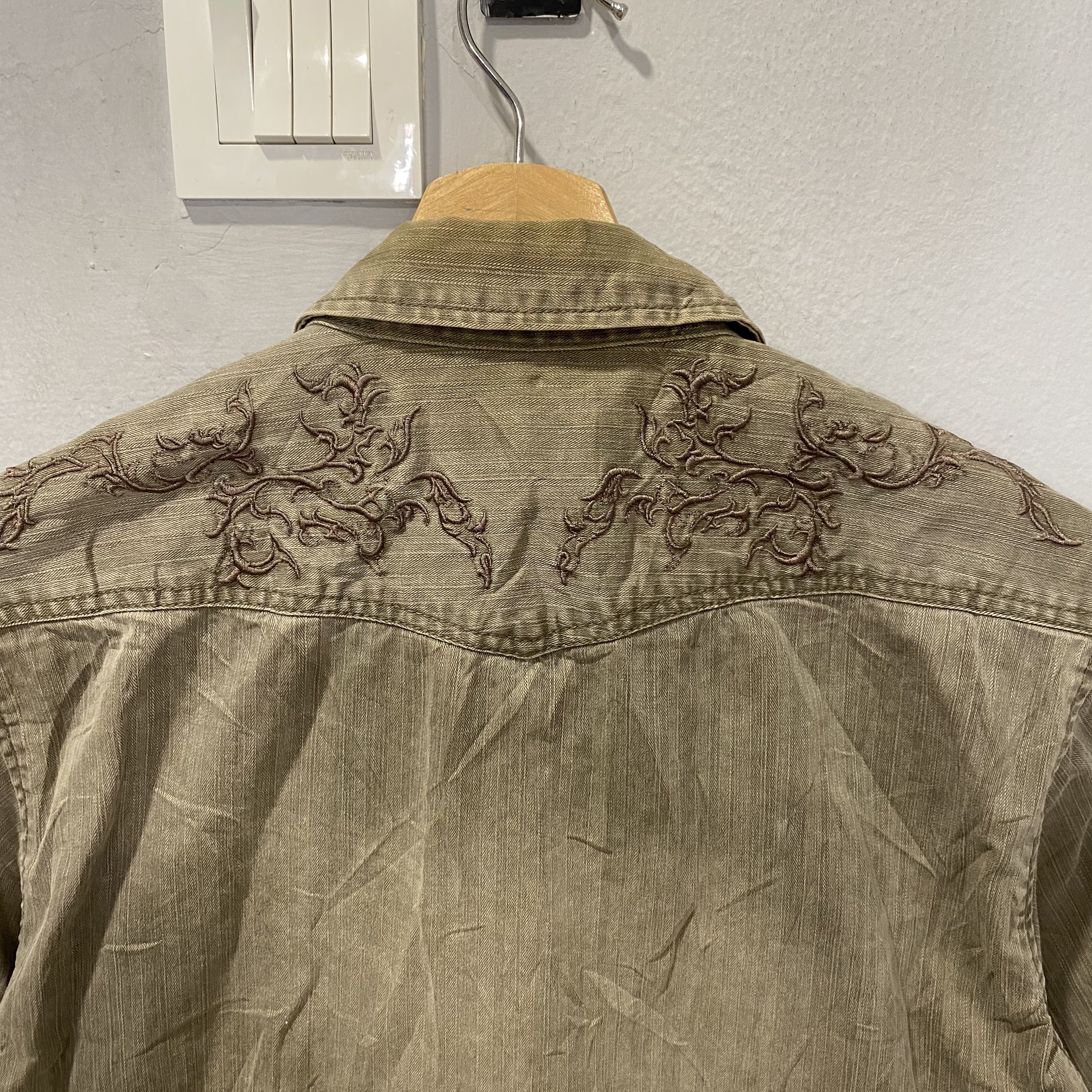 Tornado Mart Tornado Mart Japan Punk gothic embroidery faded button shirt Size US M / EU 48-50 / 2 - 11 Thumbnail