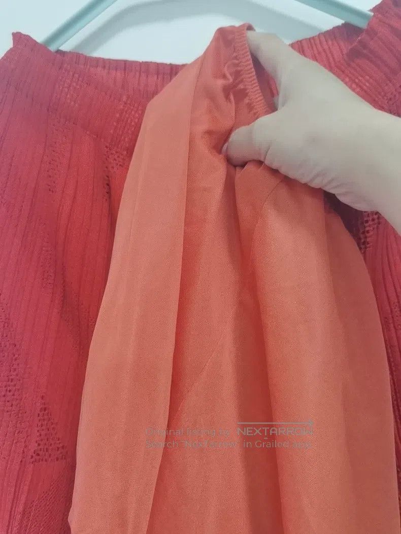 Issey Miyake Issey Miyake size:3 Orange Red Cutout Pattern Pants Size 22" - 5 Thumbnail