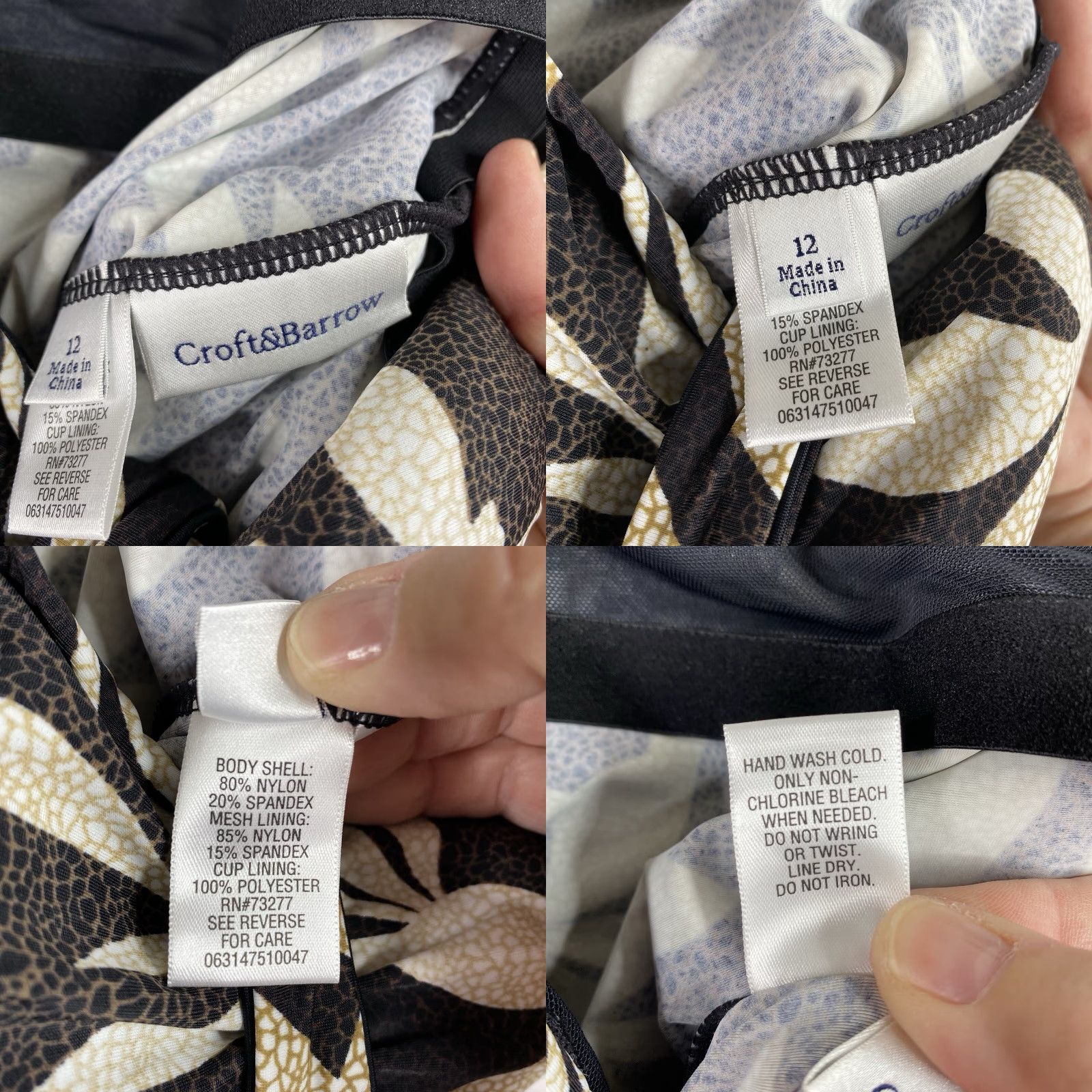 Croft & Barrow VINTAGE Croft & Barrow Tankini Top Womens 12 Brown Floral Tummy Slimmer Swimsuit NWT Size XL / US 12-14 / IT 48-50 - 8 Thumbnail