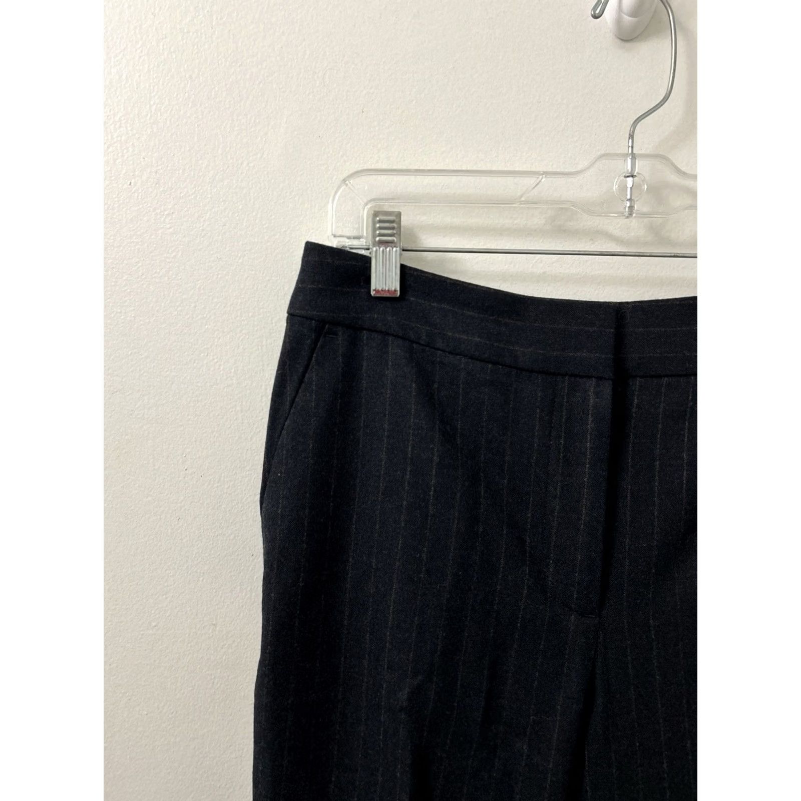 Talbots VINTAGEless Talbots Pants Womens 6P 31x26 Black Wool Blend Pinstripe NWT Petite Tapered Dress Pants Womens Size 28" / US 6 / IT 42 - 4 Thumbnail
