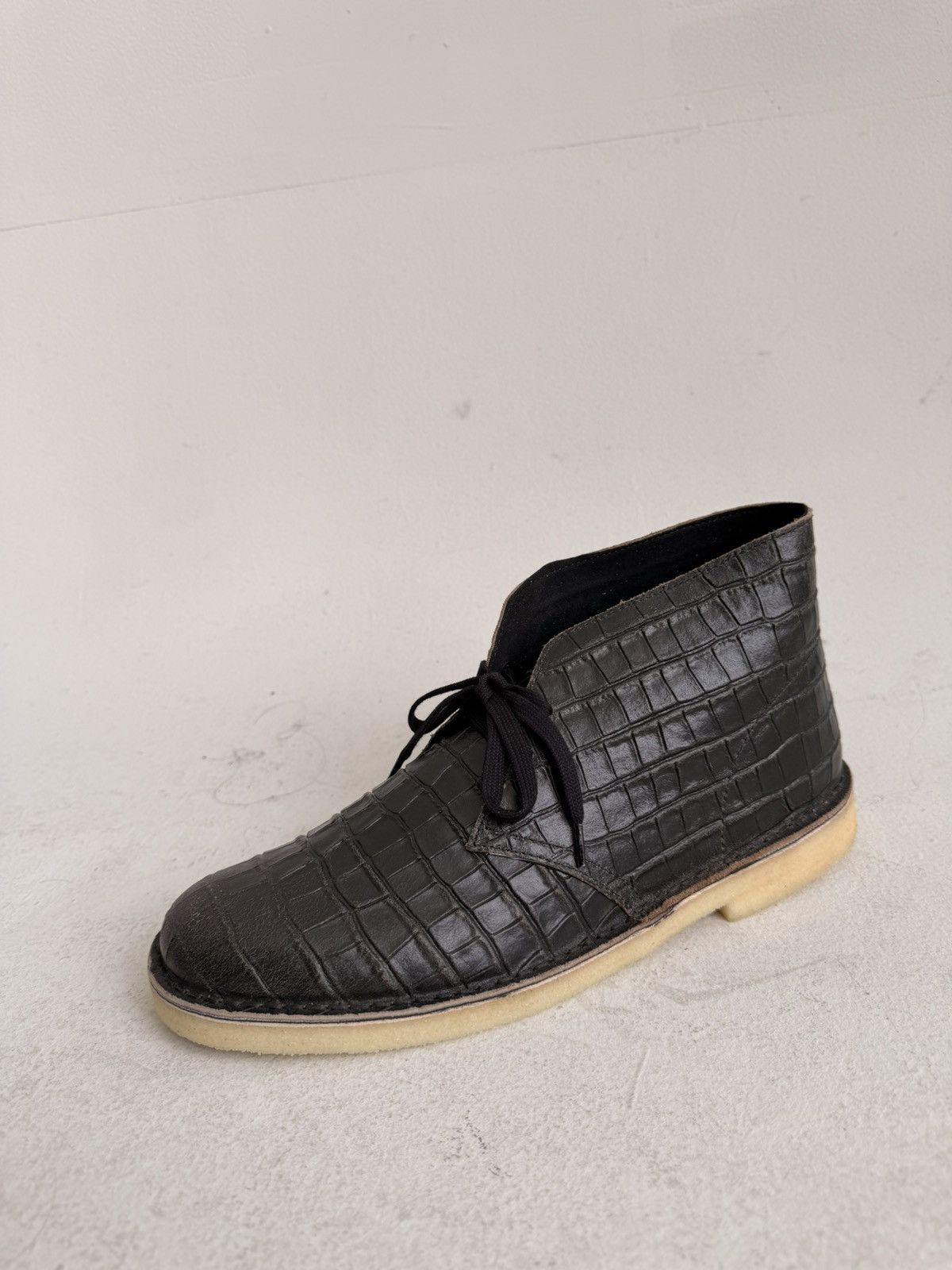 Clarks Clarks Originals Desert Boot Mens Black Crocodile Leather Size US 11.5 / EU 44-45 - 4 Thumbnail