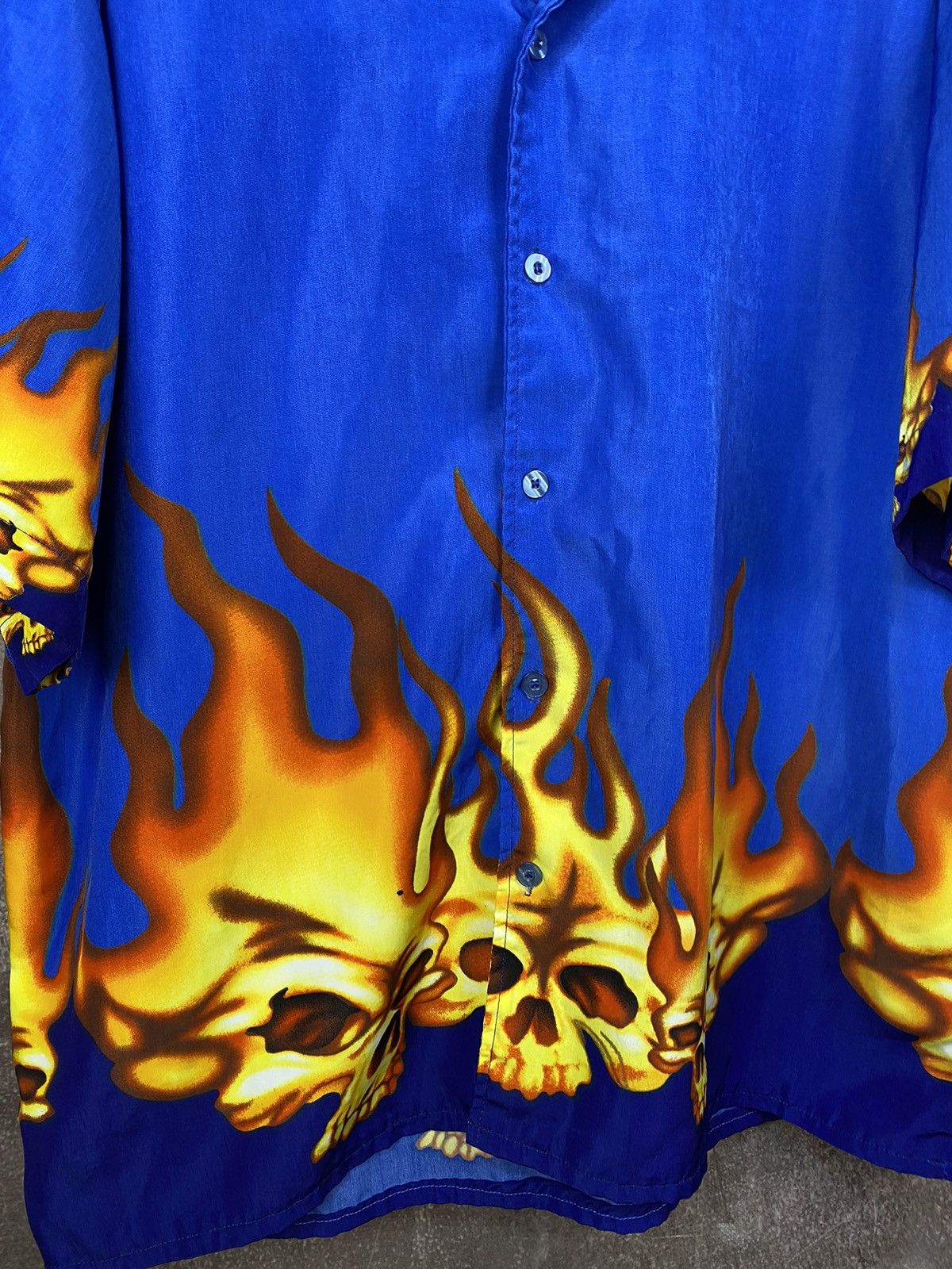 Vintage Vintage y2k identic buttons shirt fire skull men’s M short Size US XL / EU 56 / 4 - 3 Thumbnail
