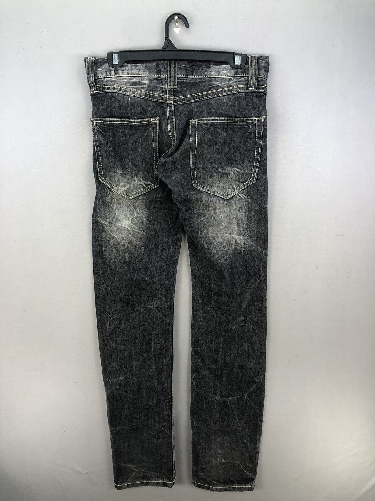 Japanese Brand Vintage 2000s Avail Crinkle Effect Dark Wash Denim -Tapered Size US 31 - 6 Thumbnail