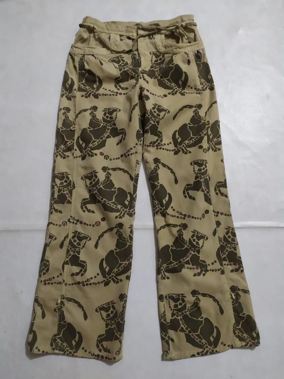Japanese Brand Scolar Japan Fullprint Art Knight Horses Nice Design Pants Size US 29 - 5 Thumbnail
